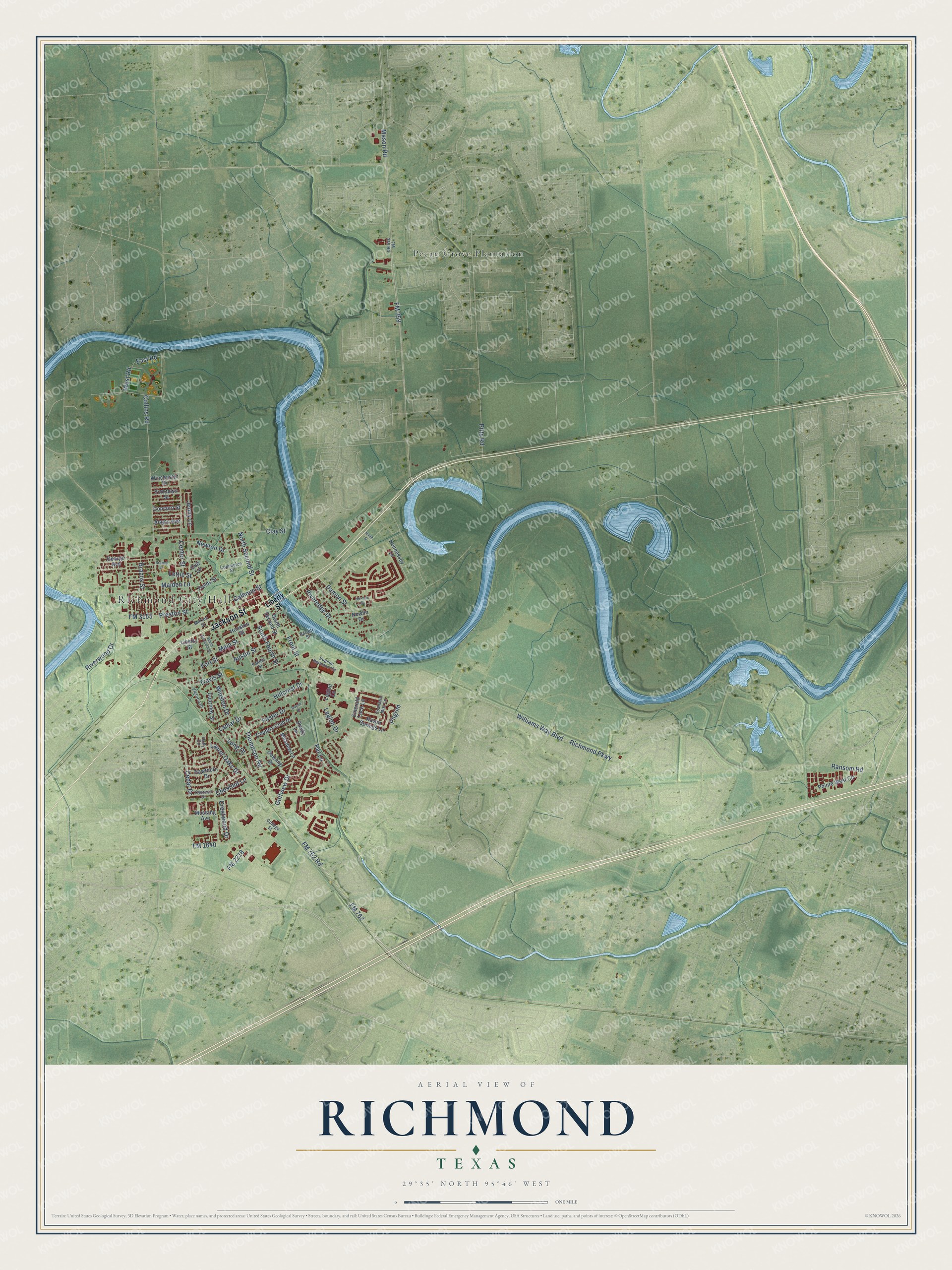 Watermarked full-map preview of Richmond, Texas