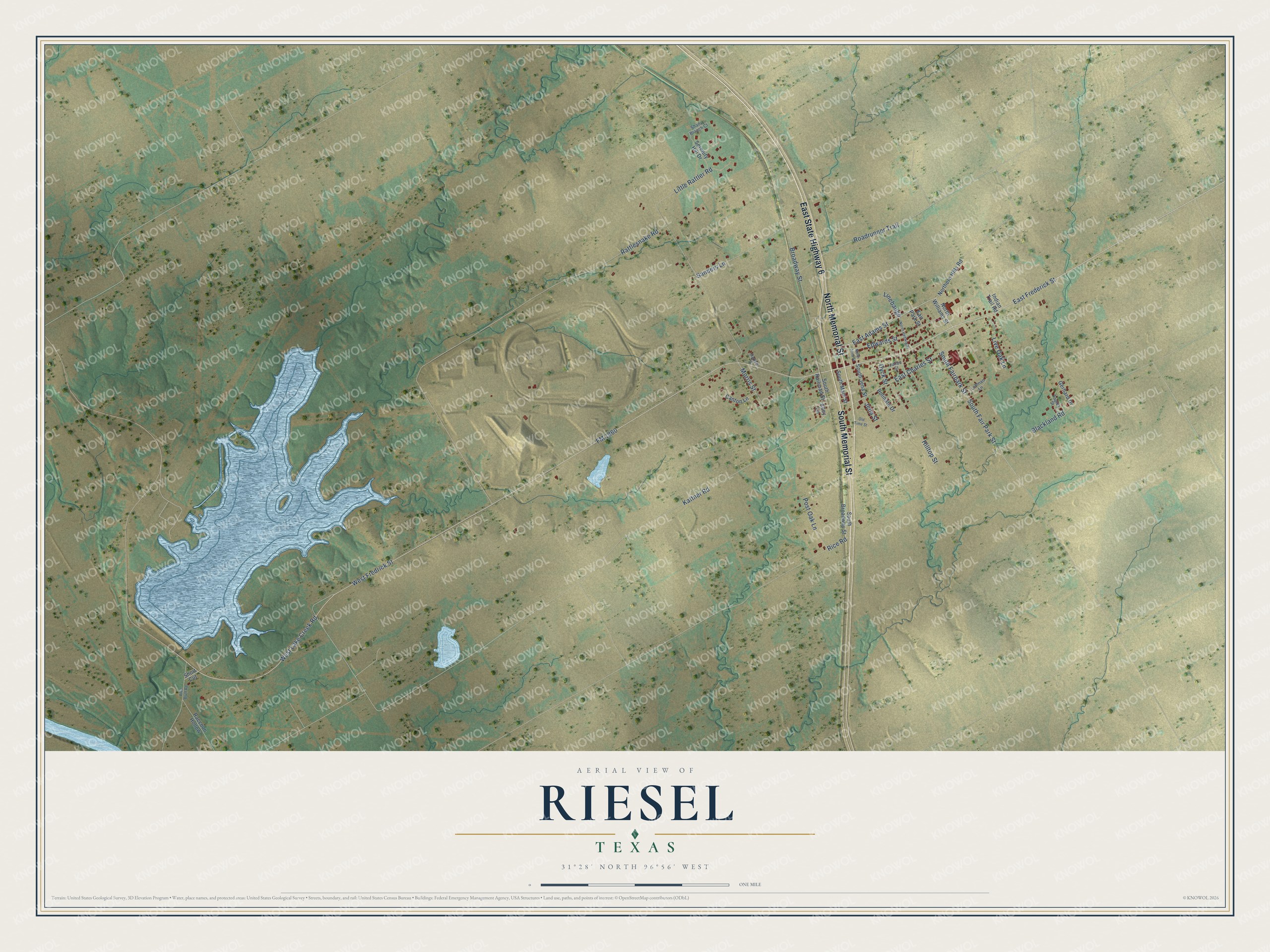 Watermarked full-map preview of Riesel, Texas