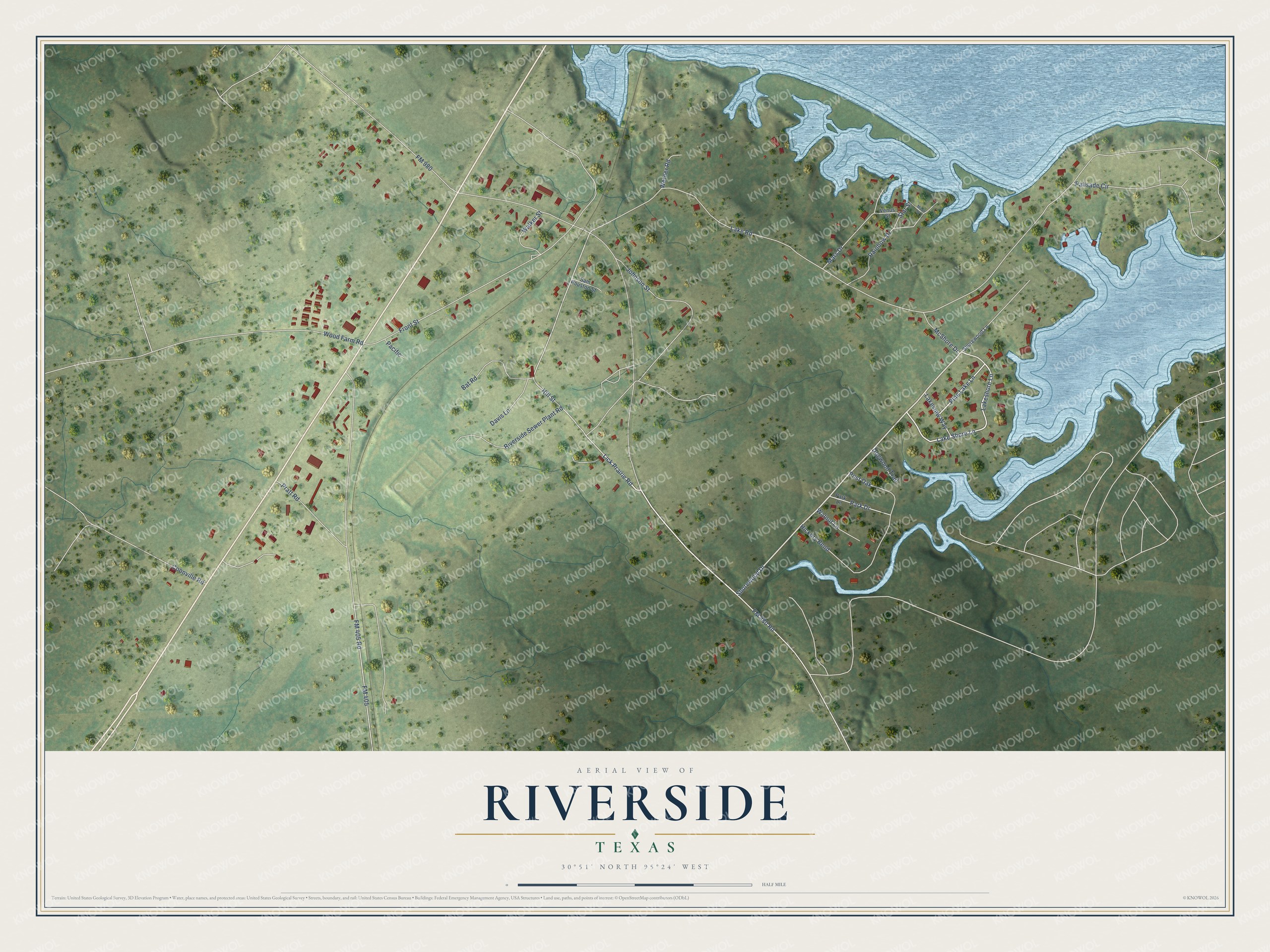 Watermarked full-map preview of Riverside, Texas