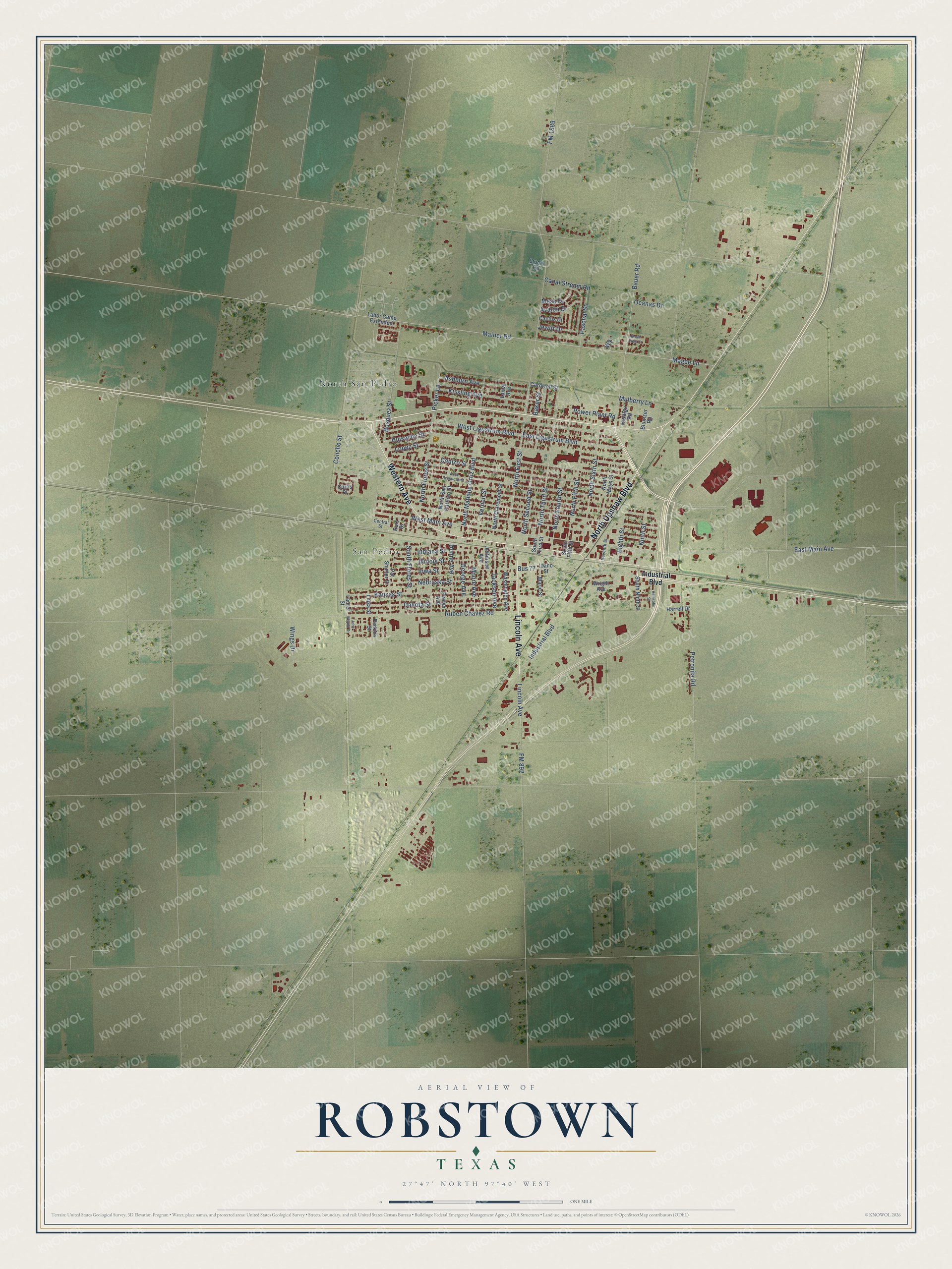 Watermarked full-map preview of Robstown, Texas