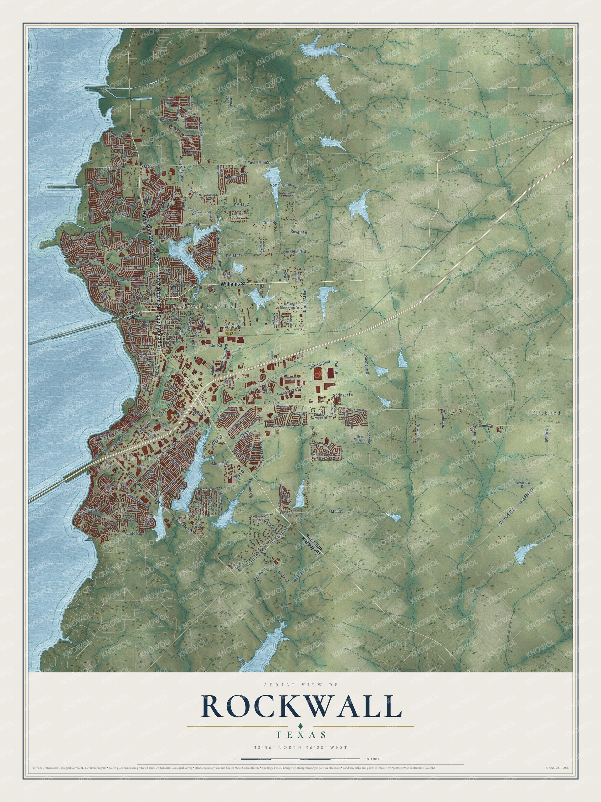 Watermarked full-map preview of Rockwall, Texas
