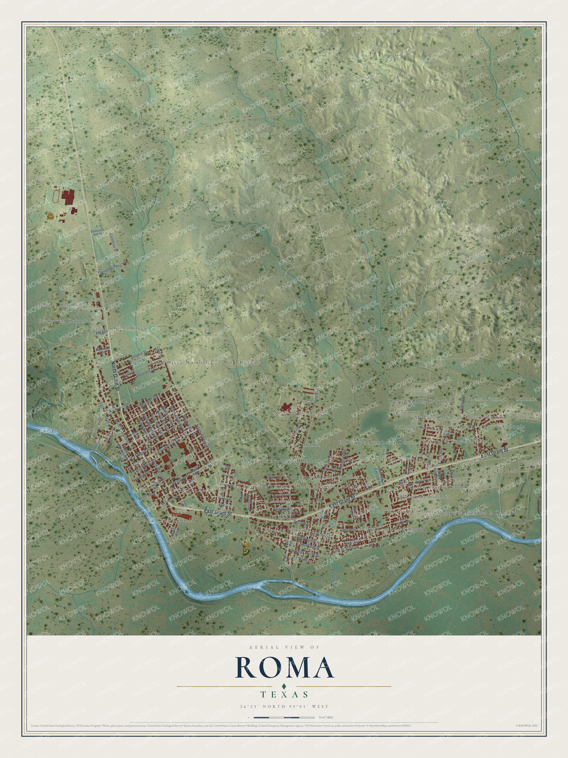 Watermarked full-map preview of Roma, Texas