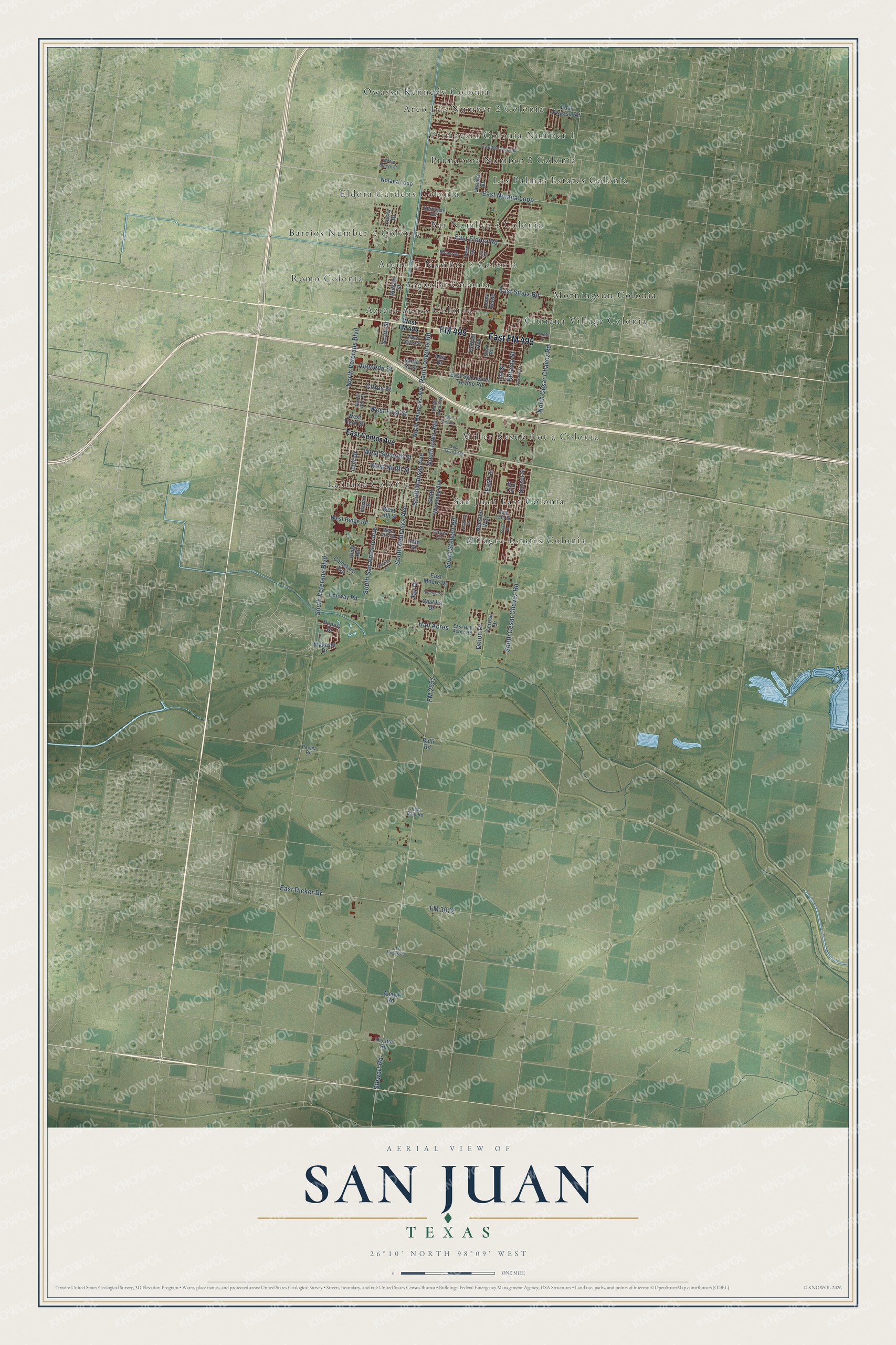Watermarked full-map preview of San Juan, Texas