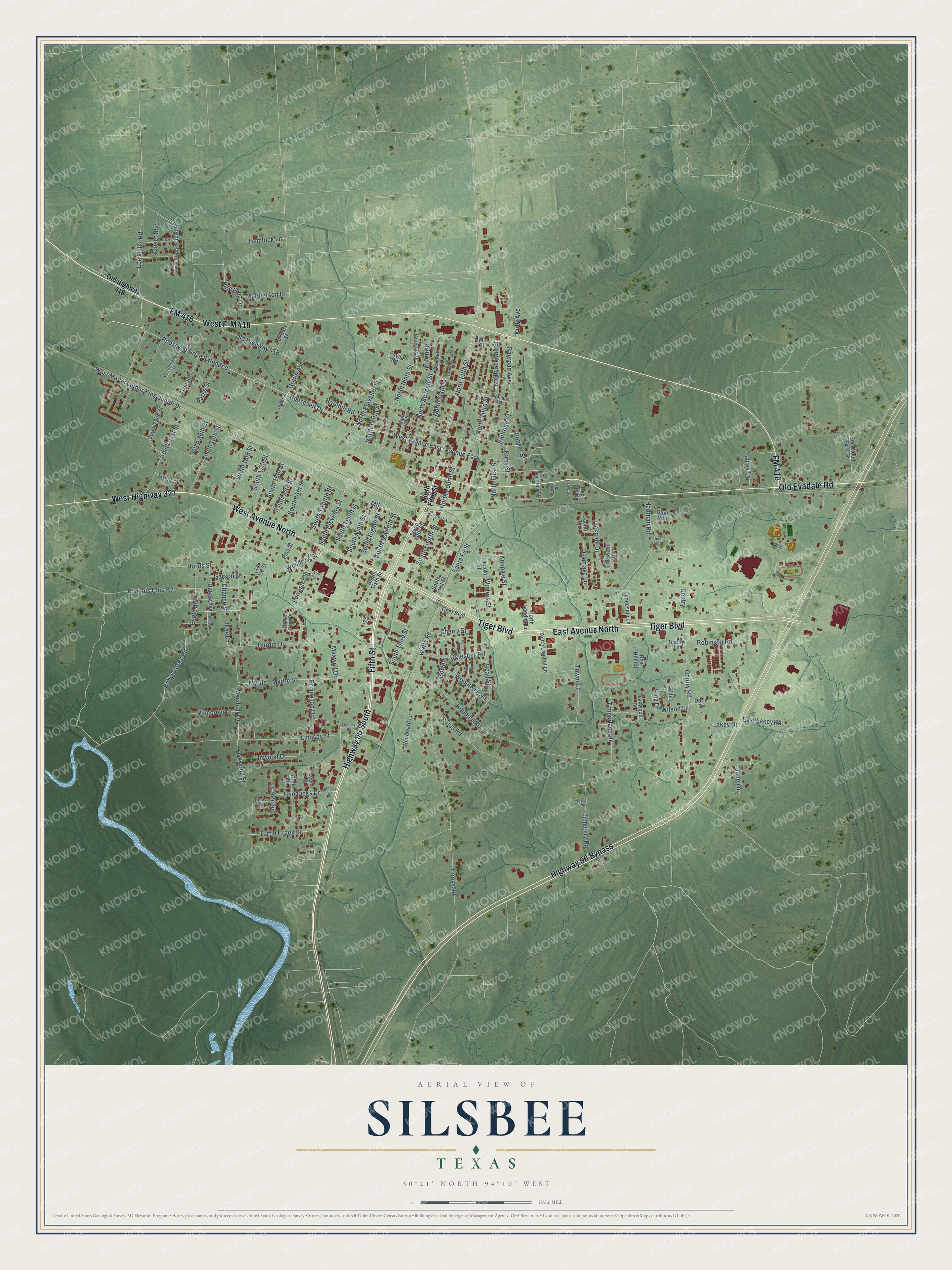 Watermarked full-map preview of Silsbee, Texas