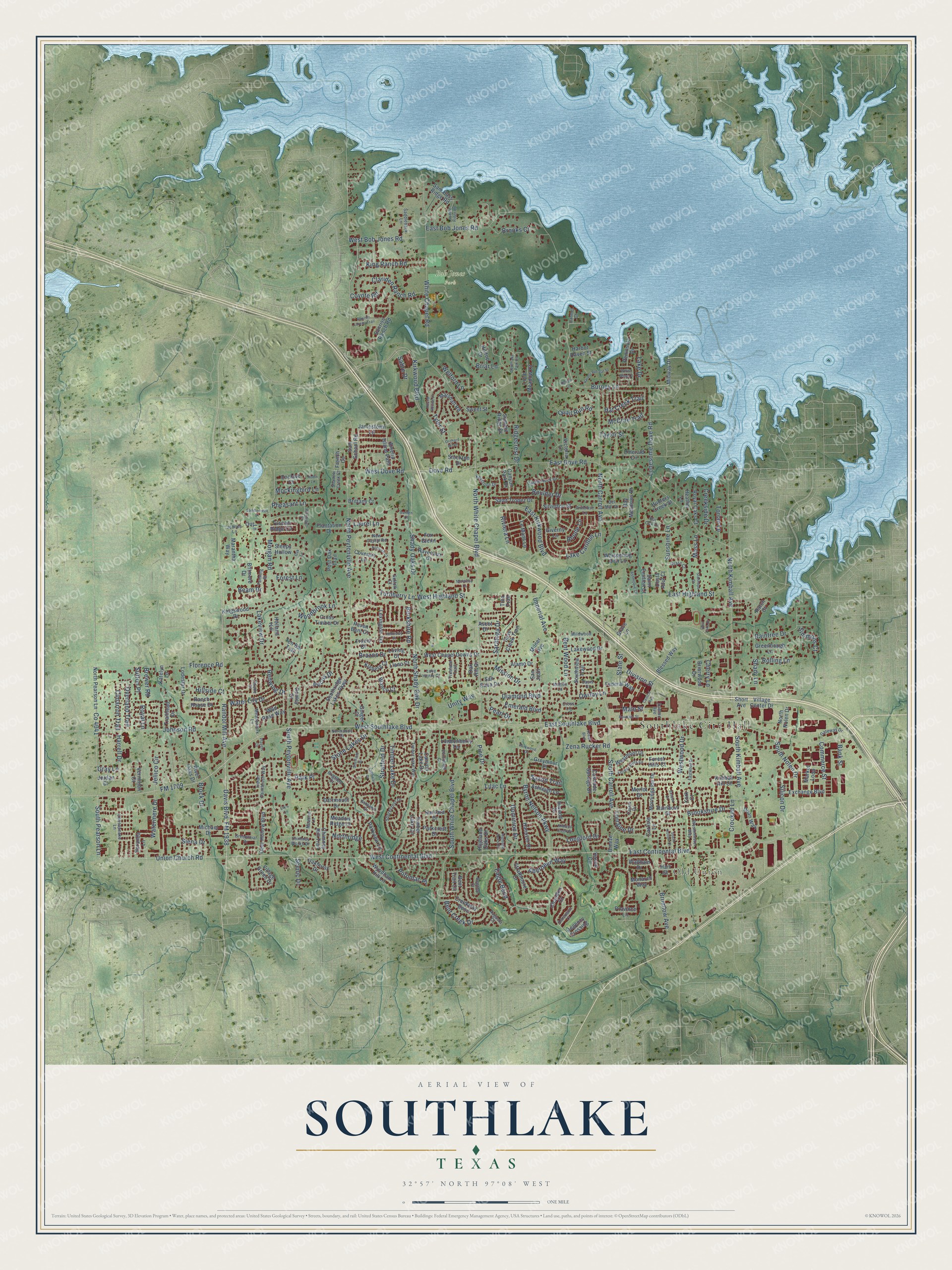 Watermarked full-map preview of Southlake, Texas