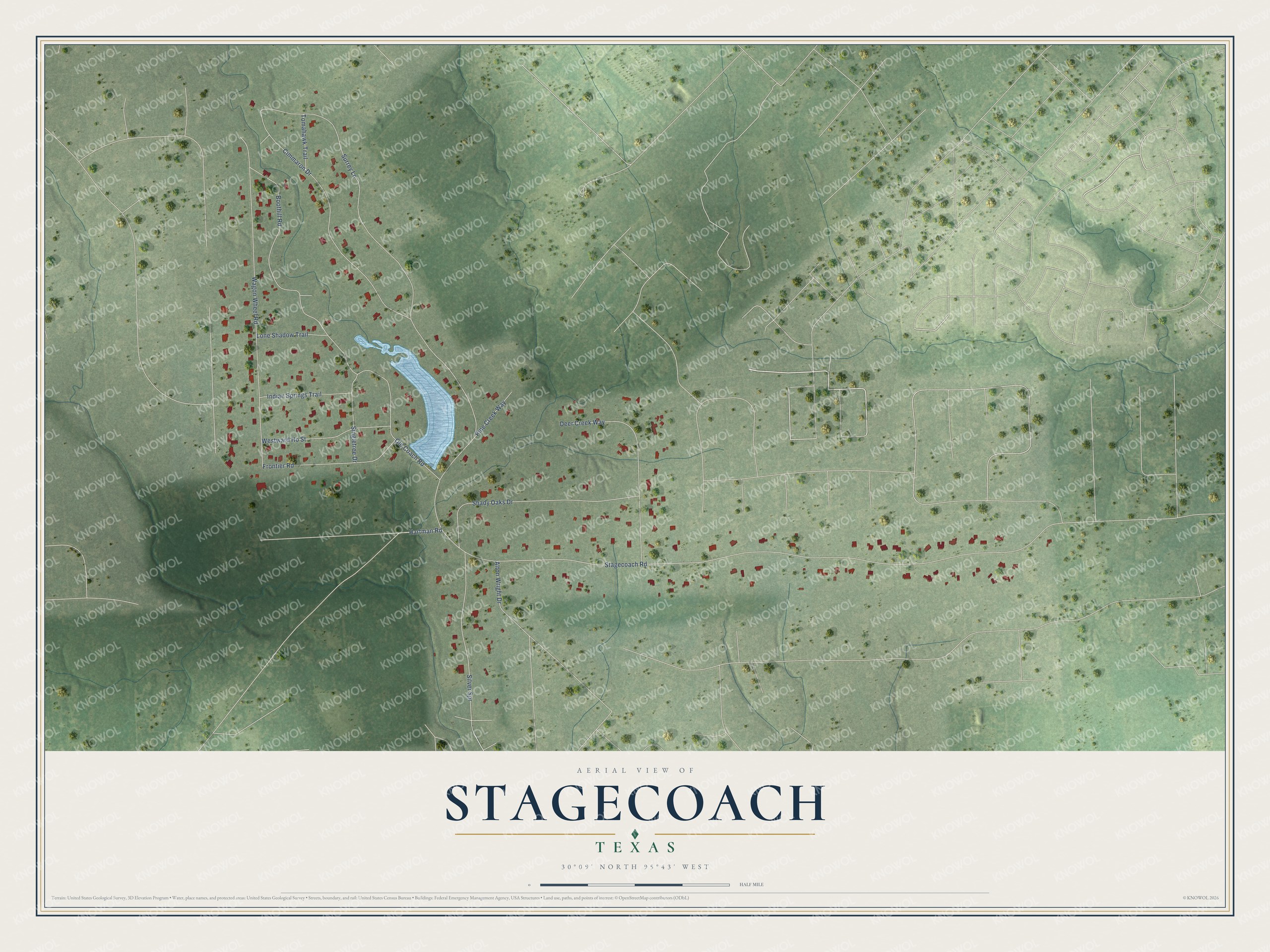 Watermarked full-map preview of Stagecoach, Texas