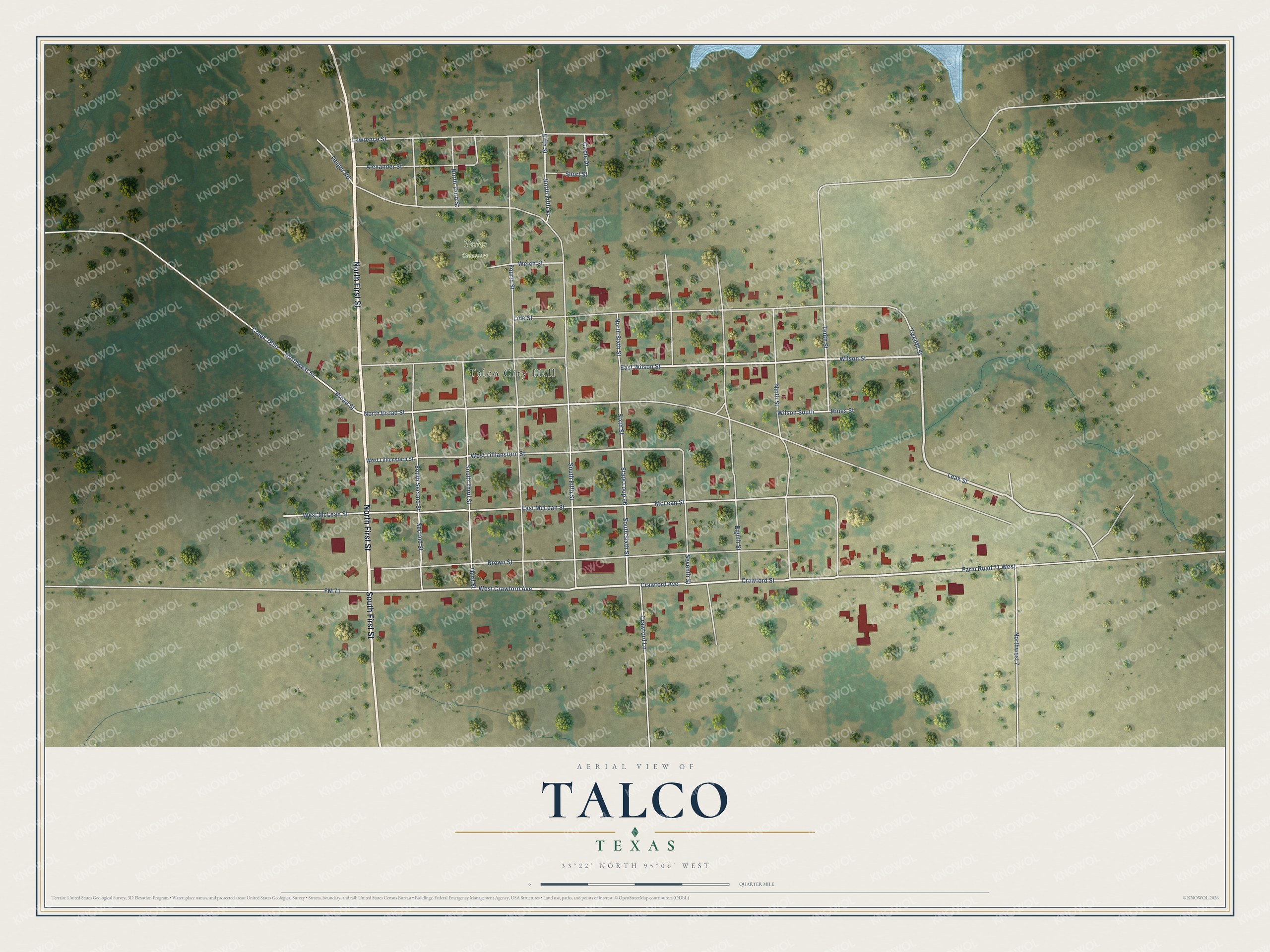 Watermarked full-map preview of Talco, Texas