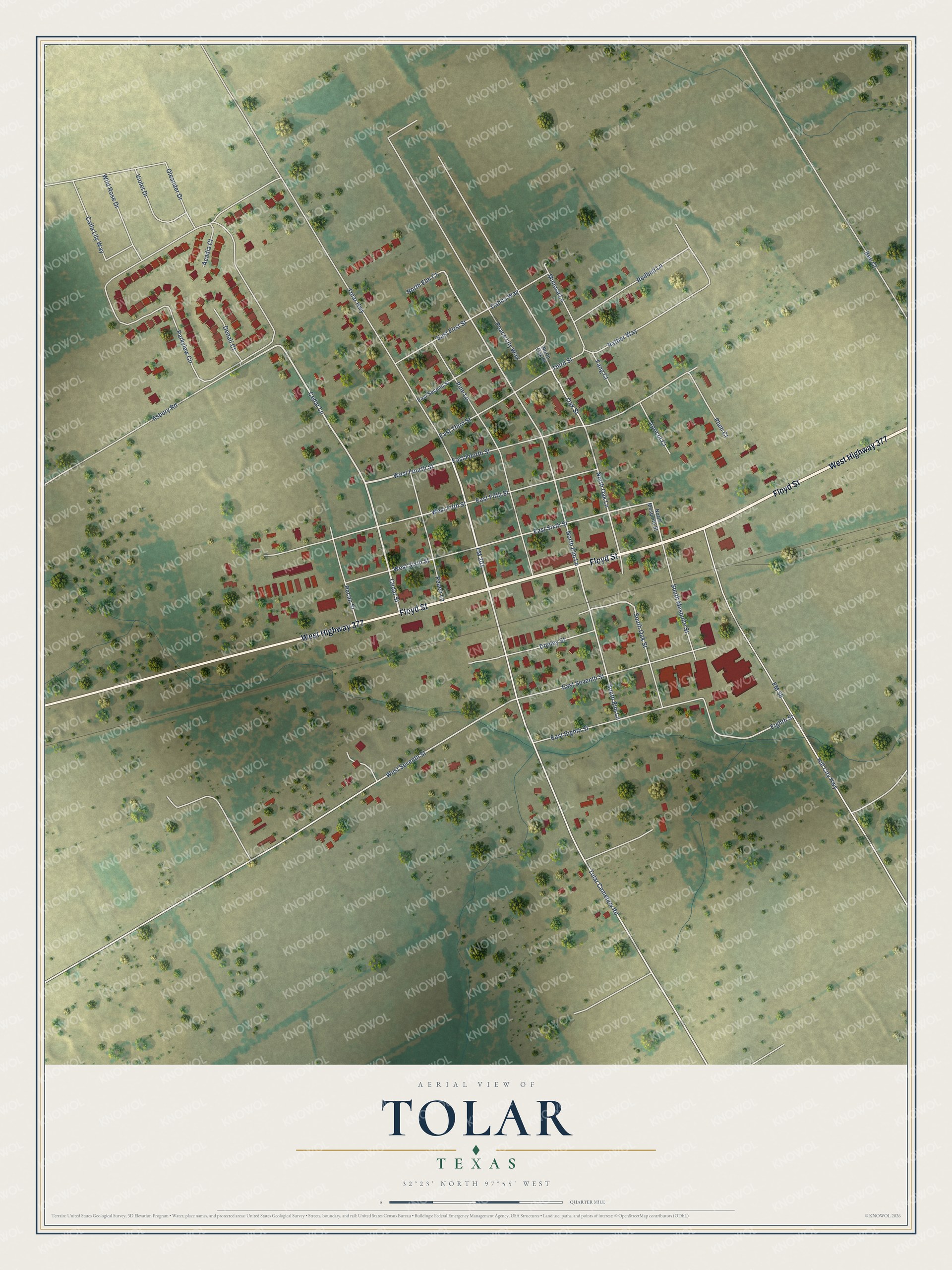 Watermarked full-map preview of Tolar, Texas