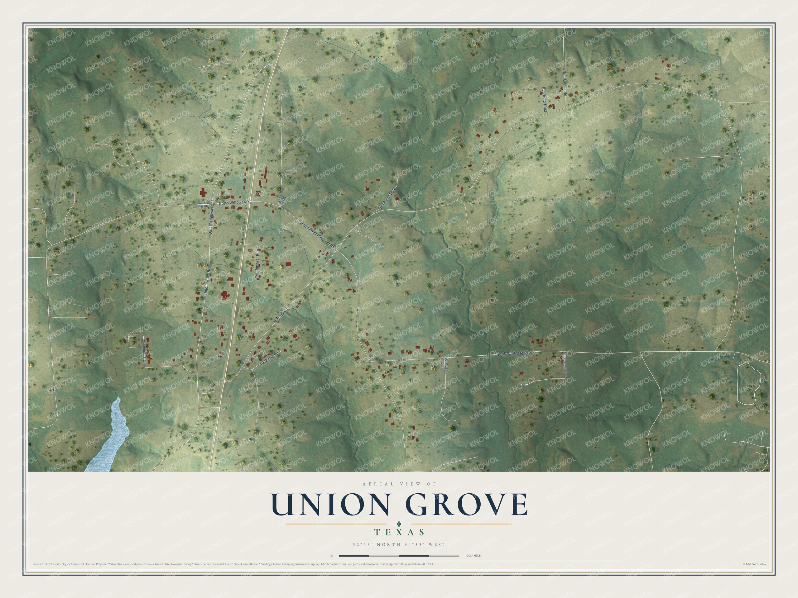 Watermarked full-map preview of Union Grove, Texas