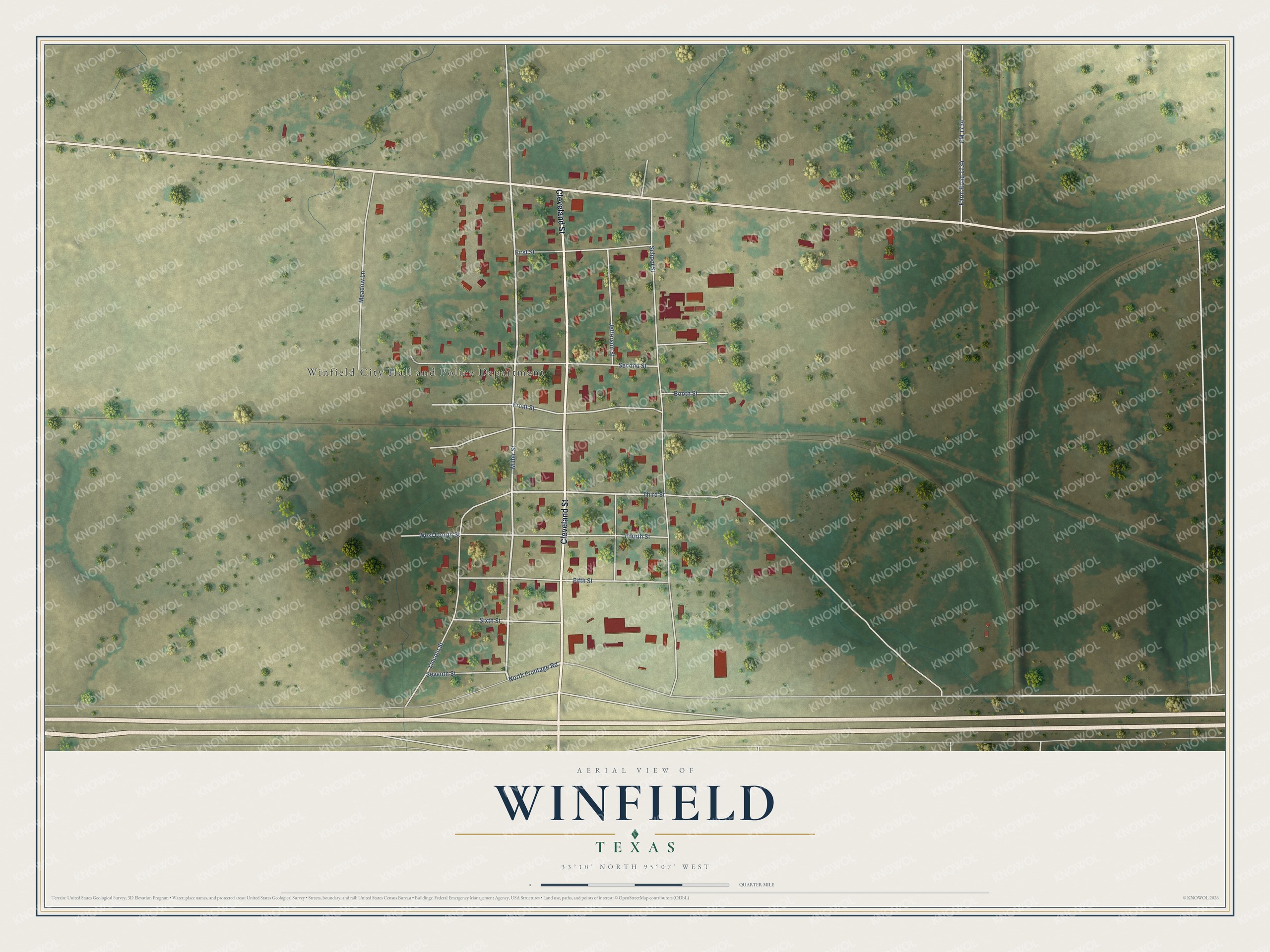Watermarked full-map preview of Winfield, Texas