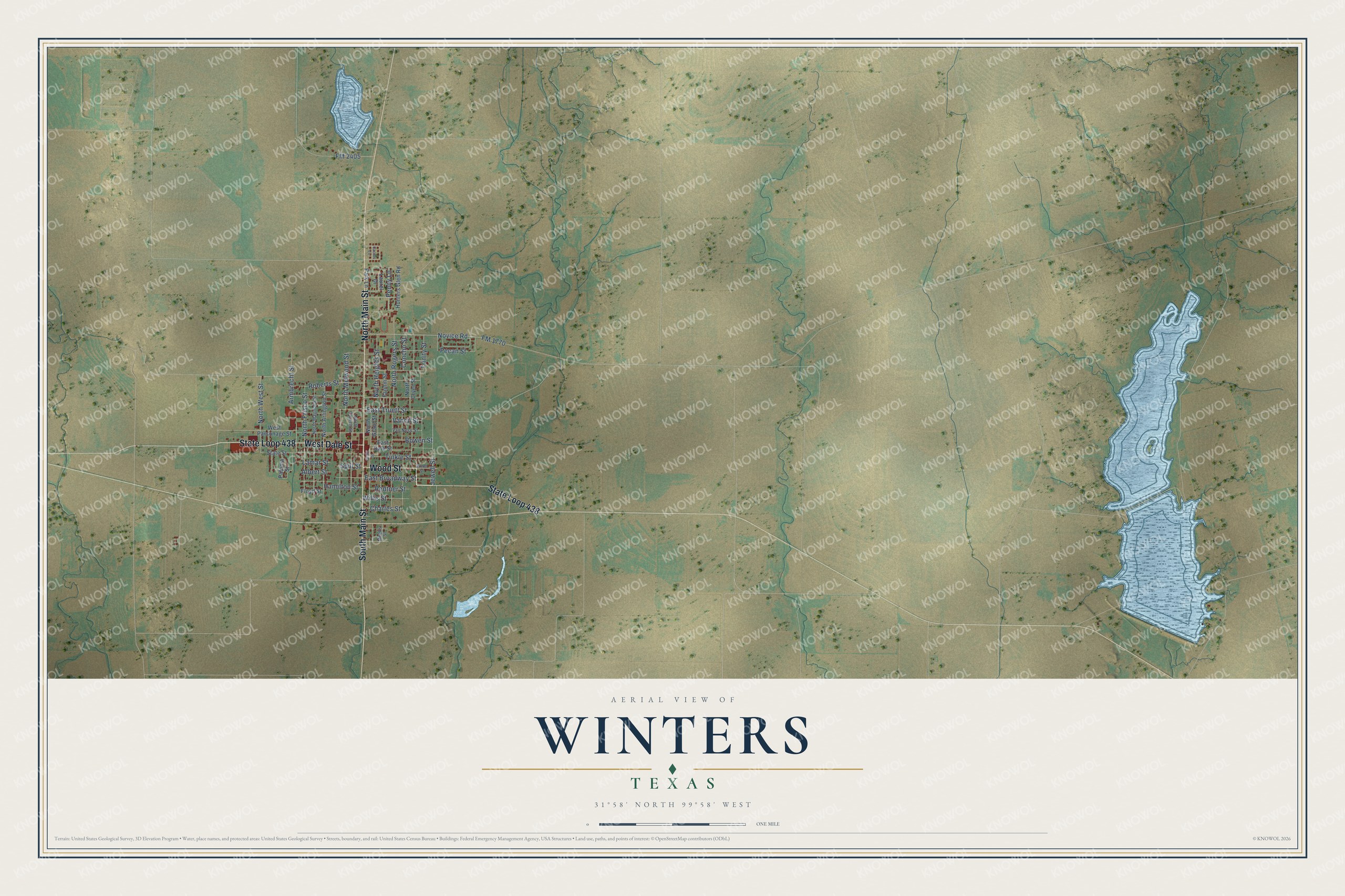 Watermarked full-map preview of Winters, Texas
