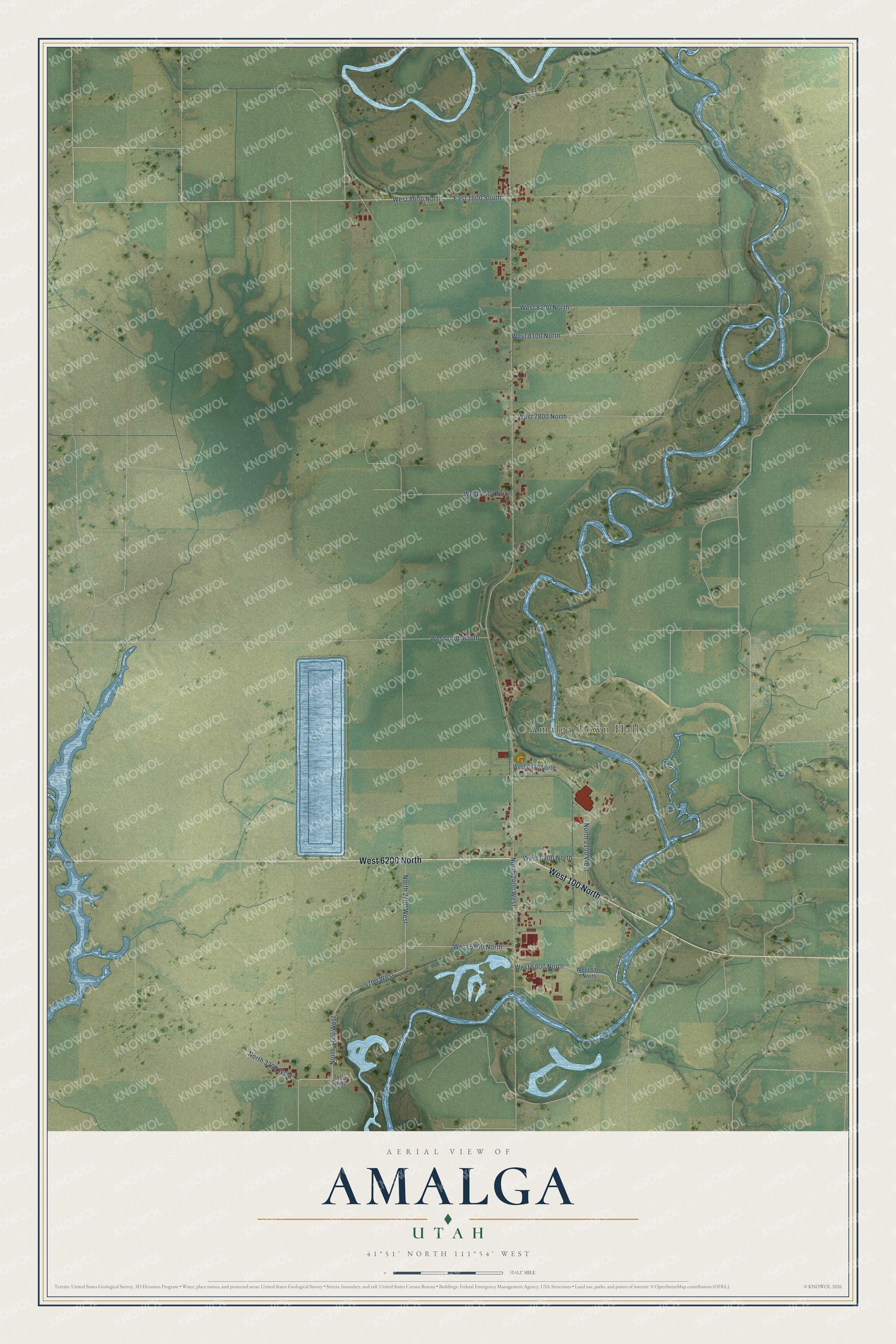 Watermarked full-map preview of Amalga, Utah