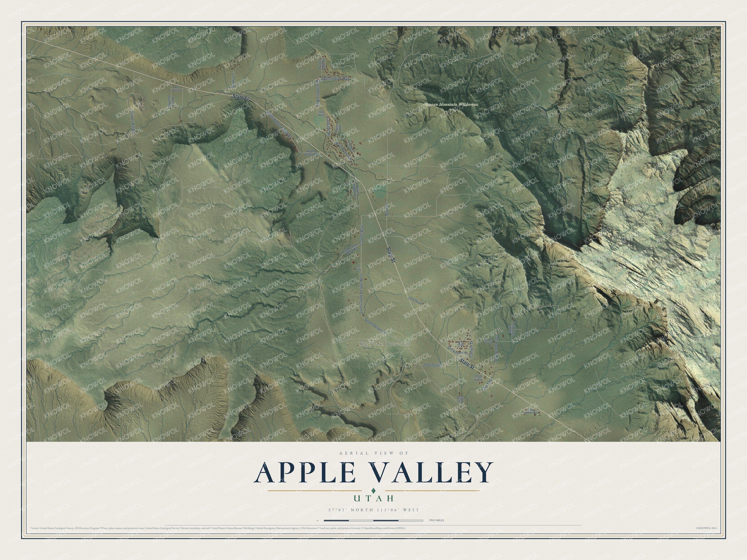 Watermarked full-map preview of Apple Valley, Utah