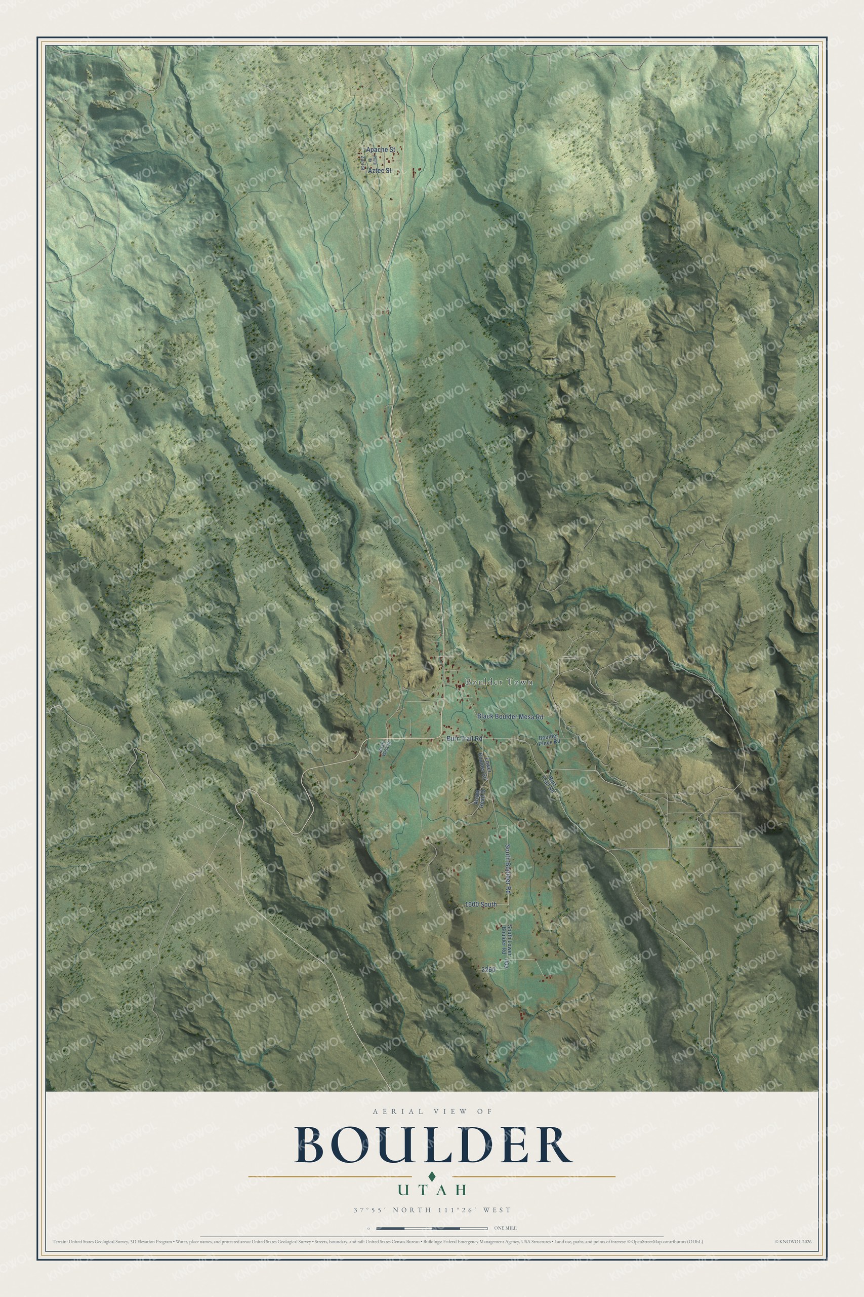 Watermarked full-map preview of Boulder, Utah
