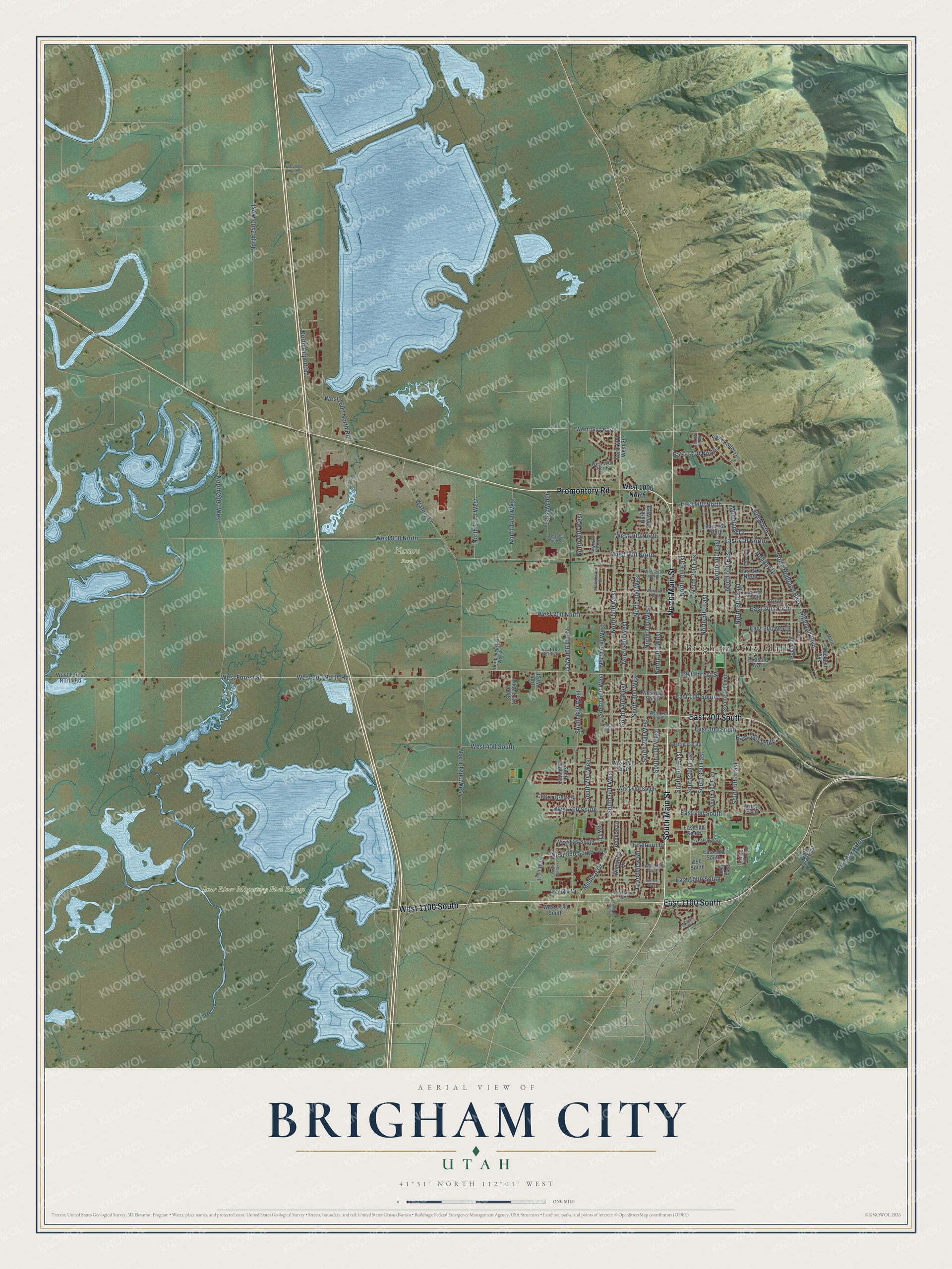 Watermarked full-map preview of Brigham City, Utah