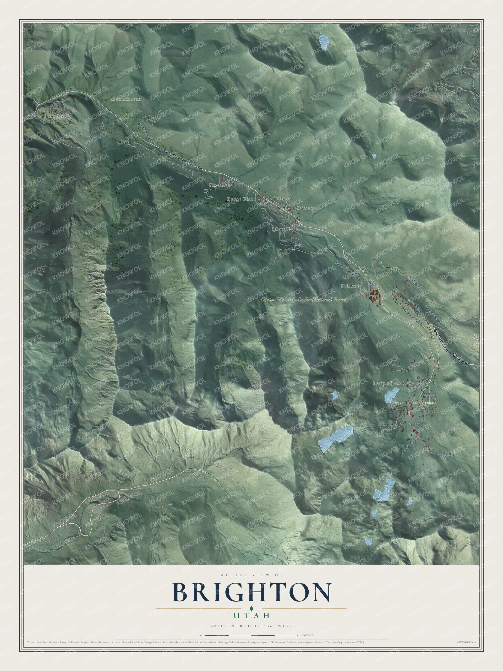 Watermarked full-map preview of Brighton, Utah