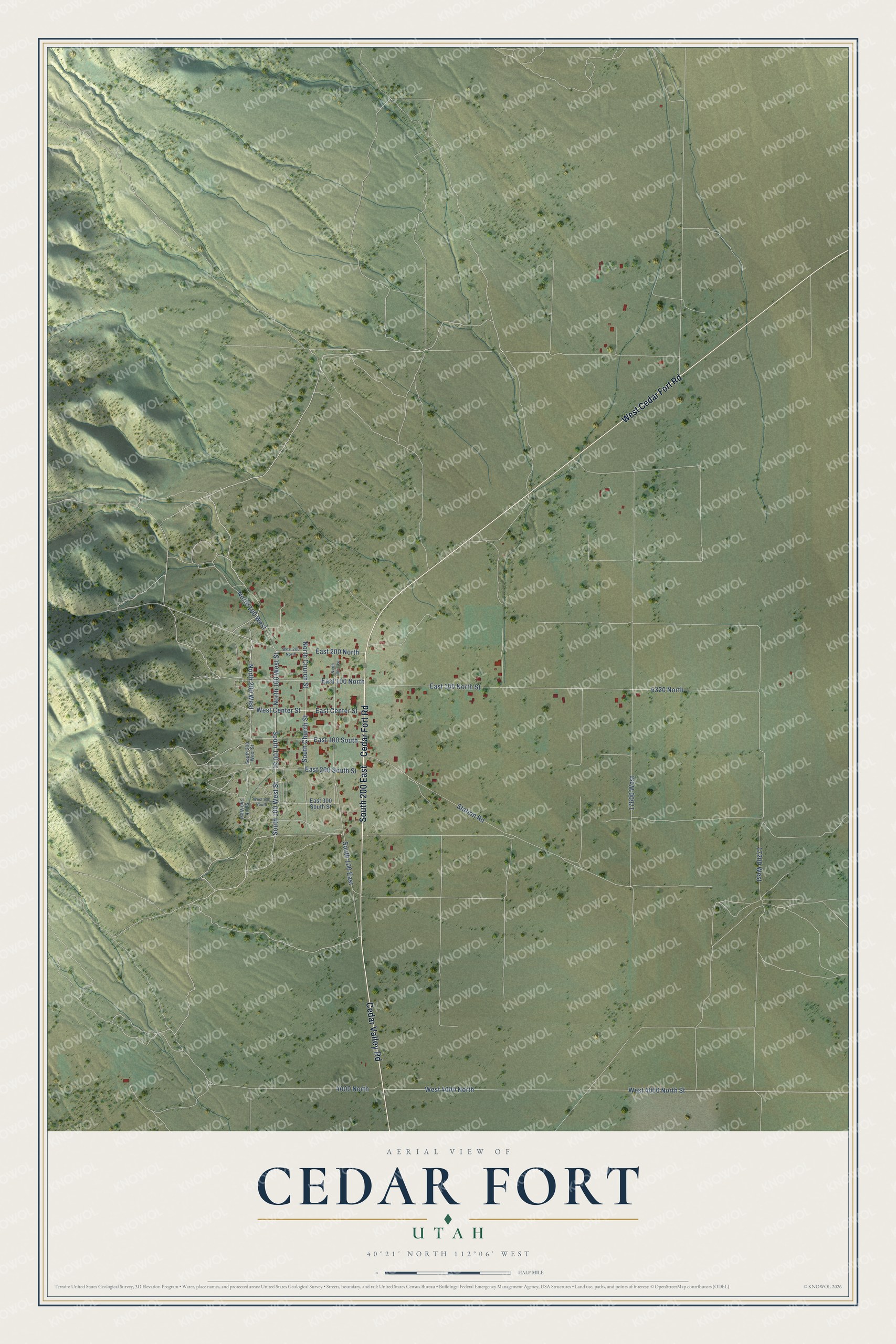 Watermarked full-map preview of Cedar Fort, Utah