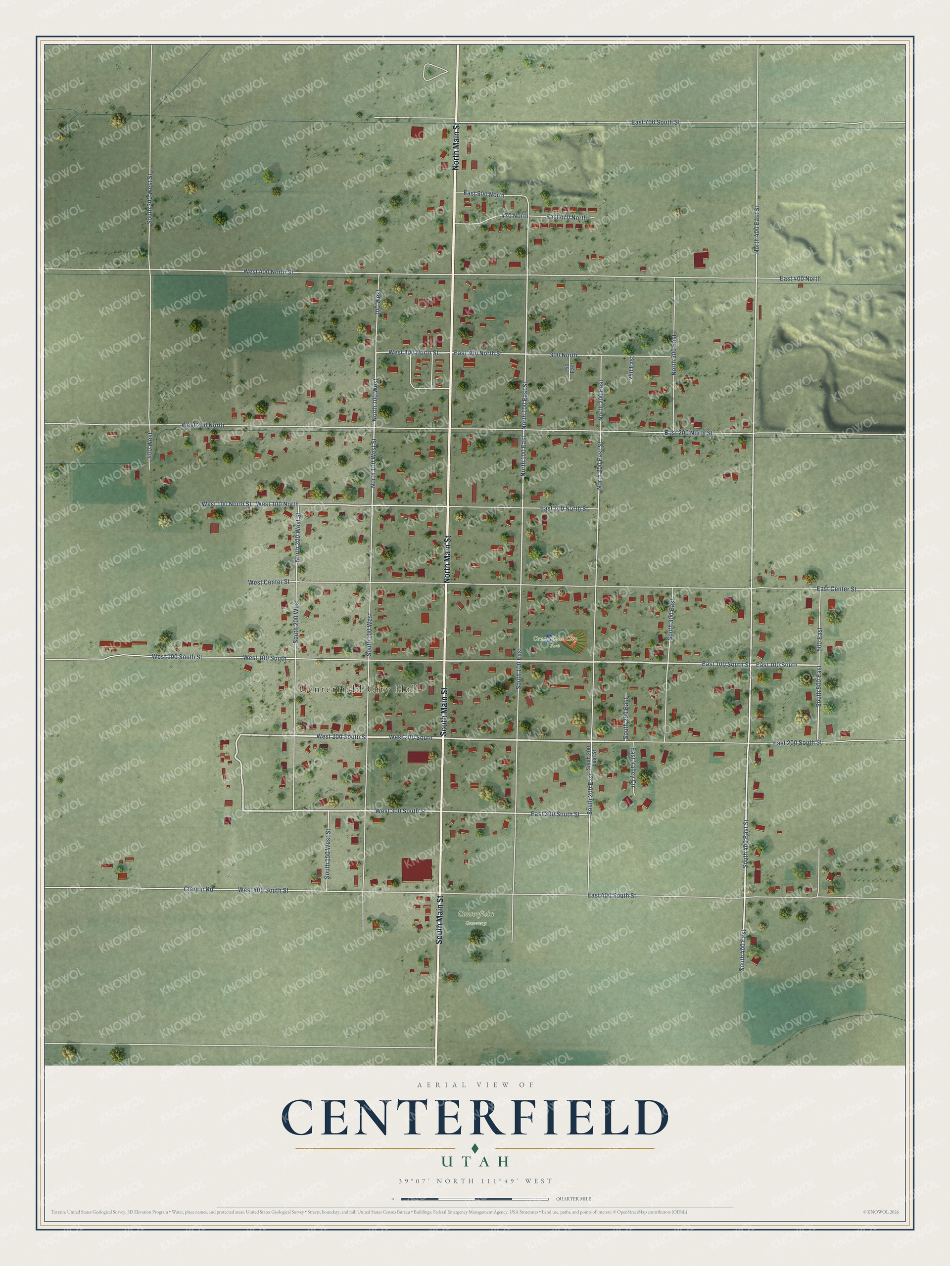 Watermarked full-map preview of Centerfield, Utah