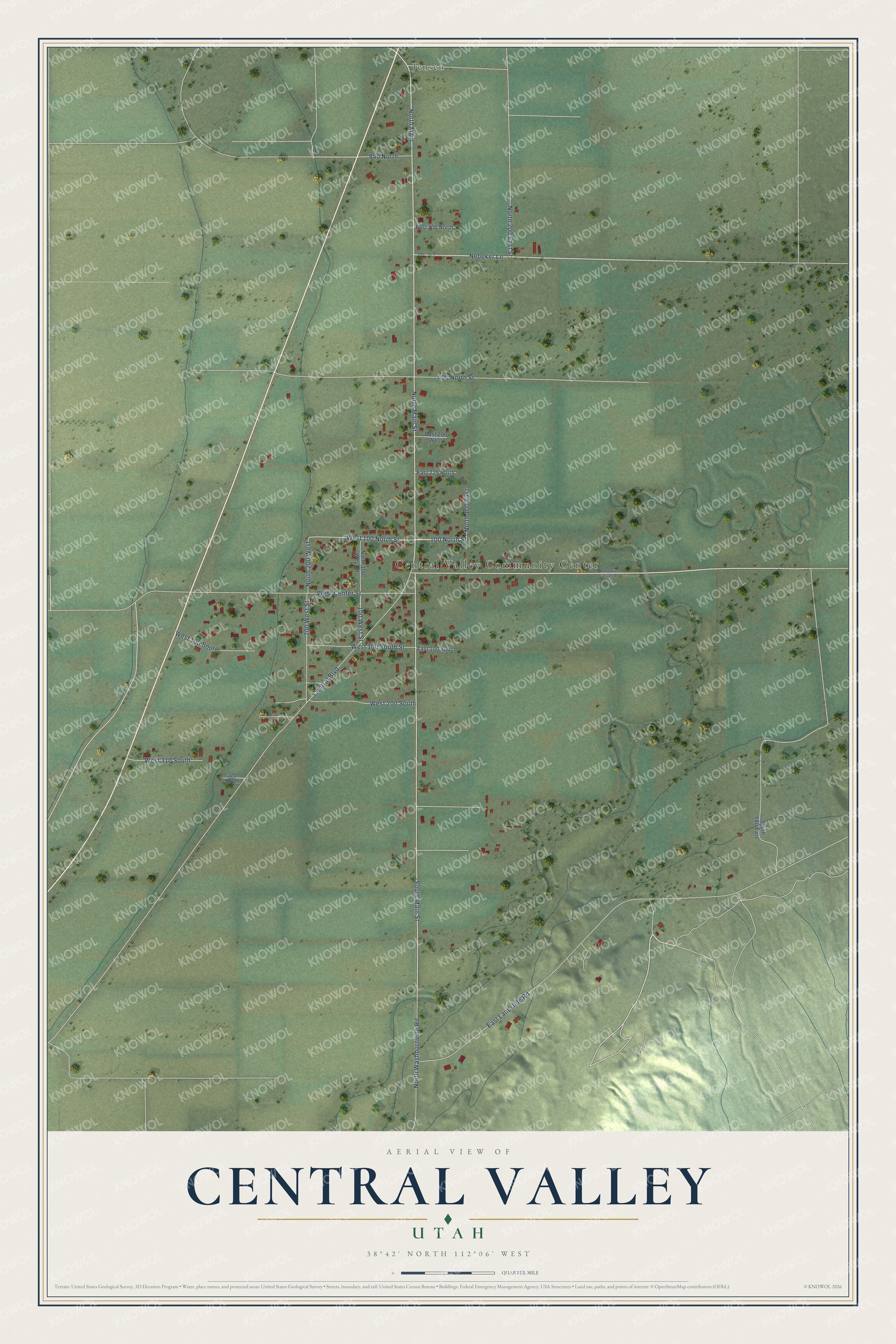 Watermarked full-map preview of Central Valley, Utah