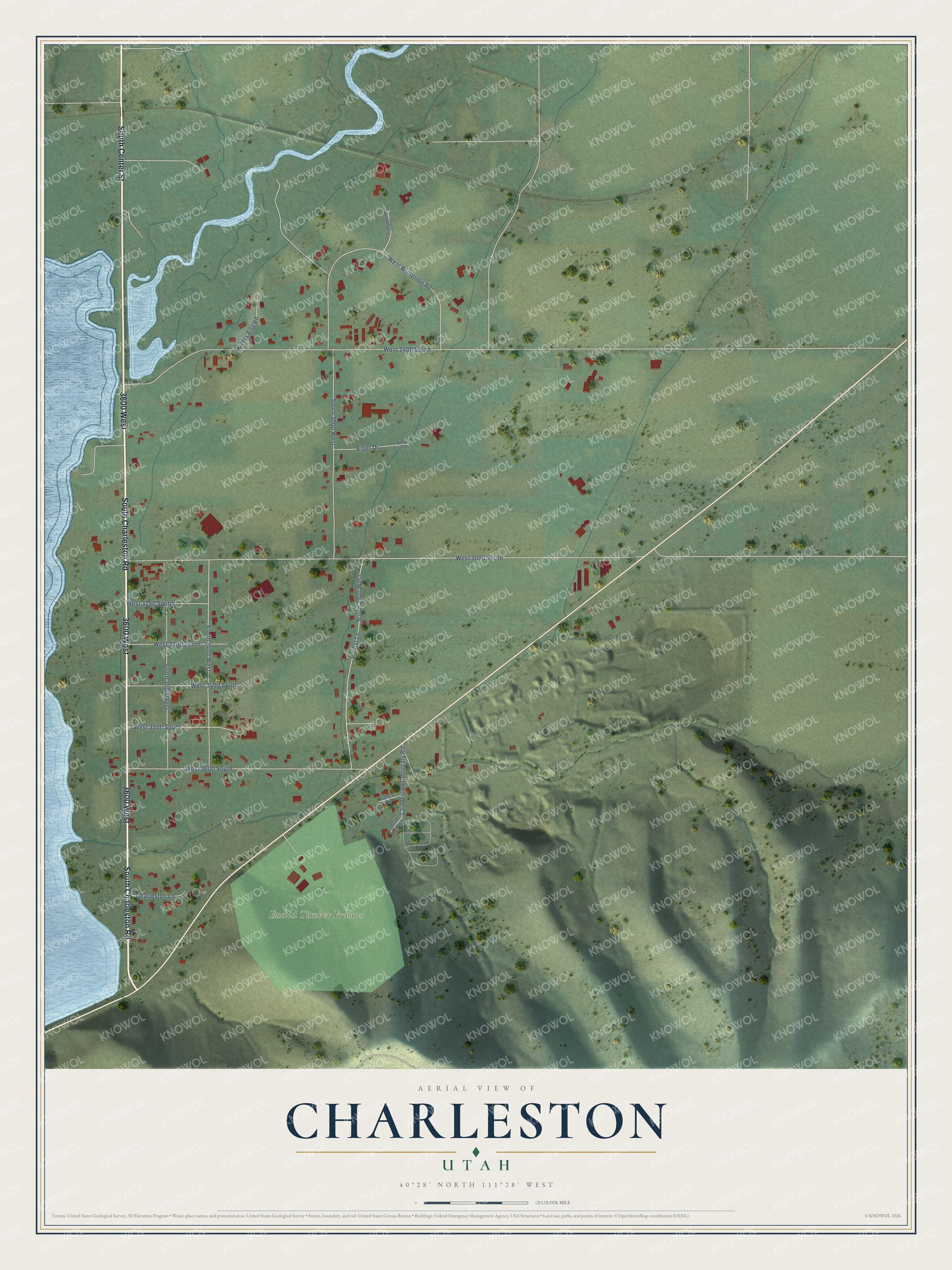 Watermarked full-map preview of Charleston, Utah
