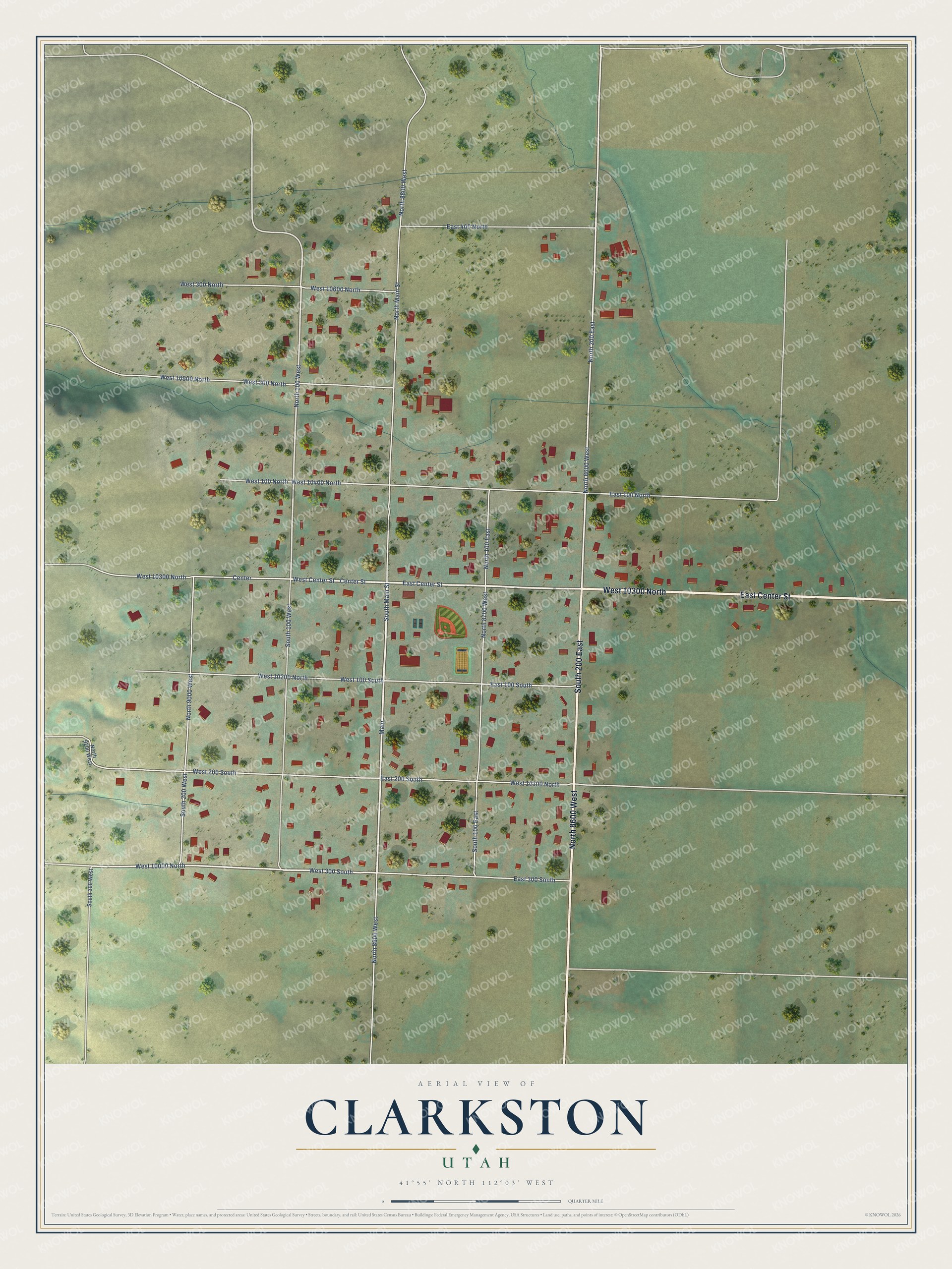 Watermarked full-map preview of Clarkston, Utah