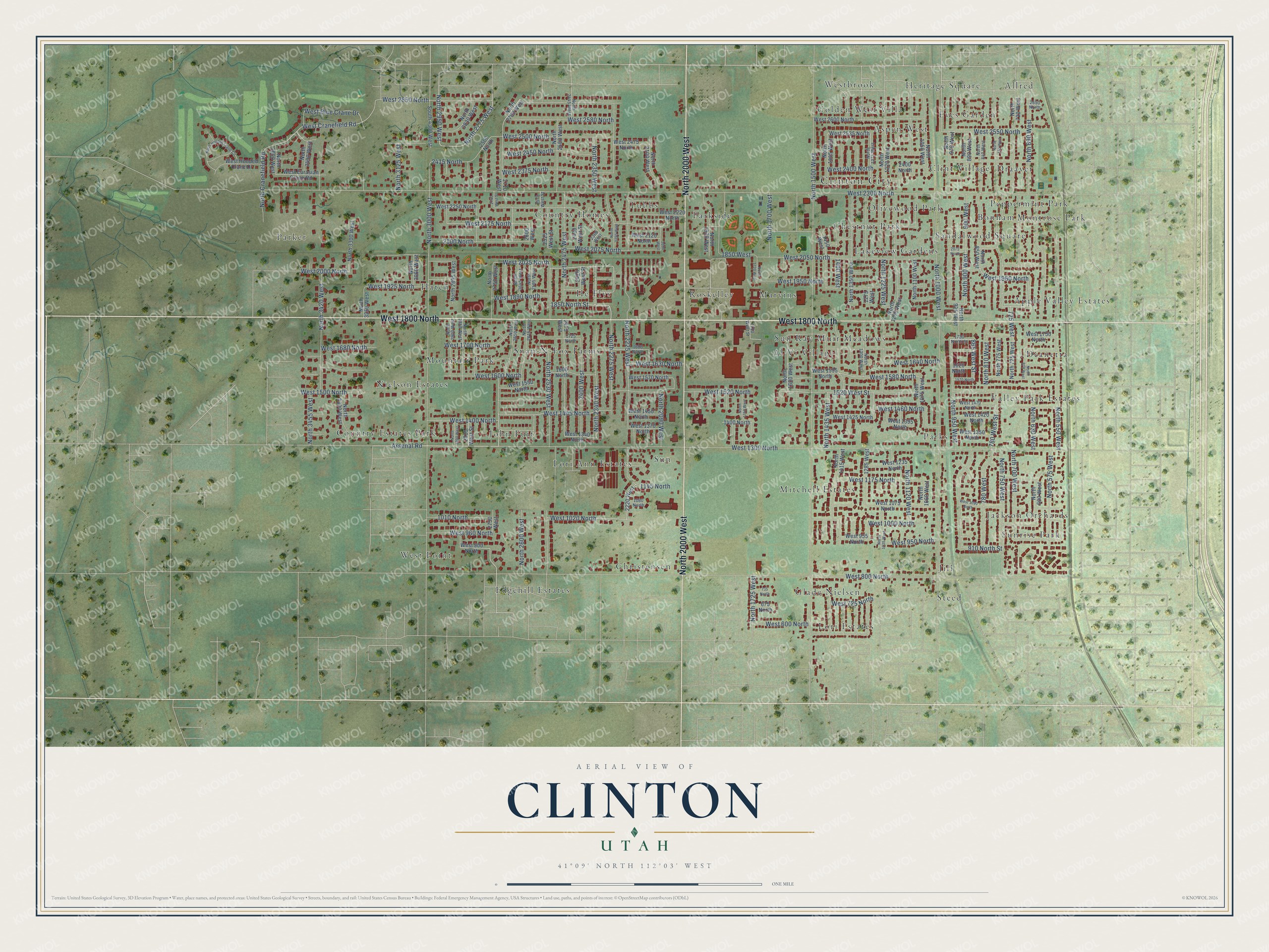 Watermarked full-map preview of Clinton, Utah