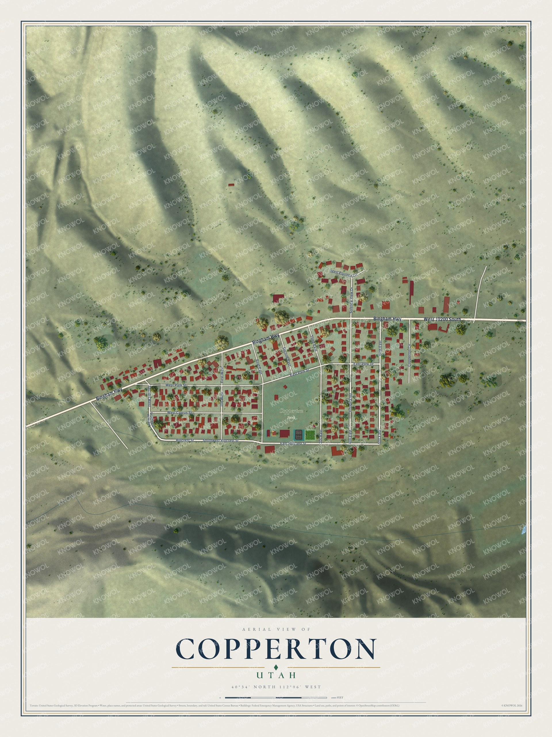 Watermarked full-map preview of Copperton, Utah