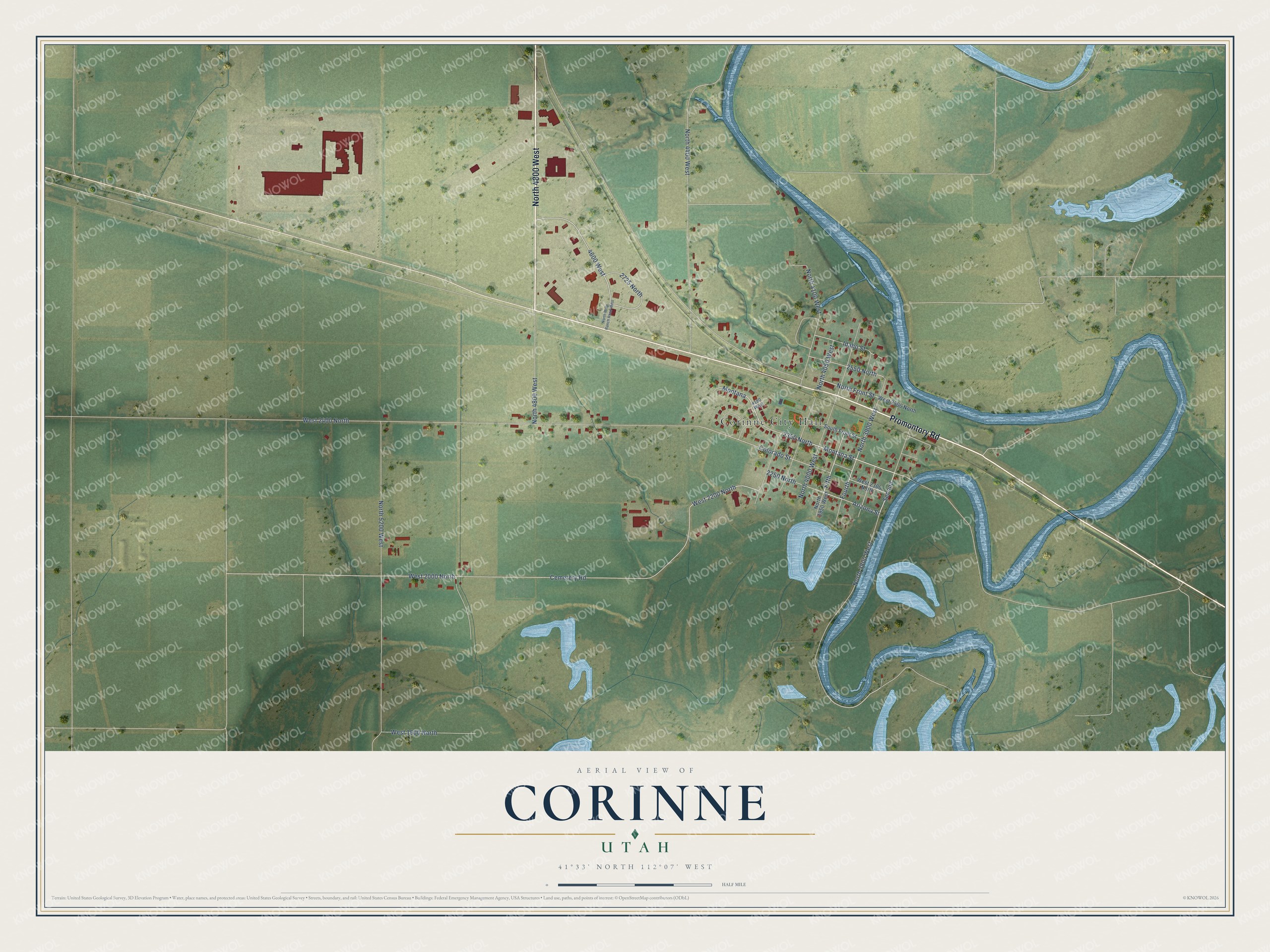 Watermarked full-map preview of Corinne, Utah