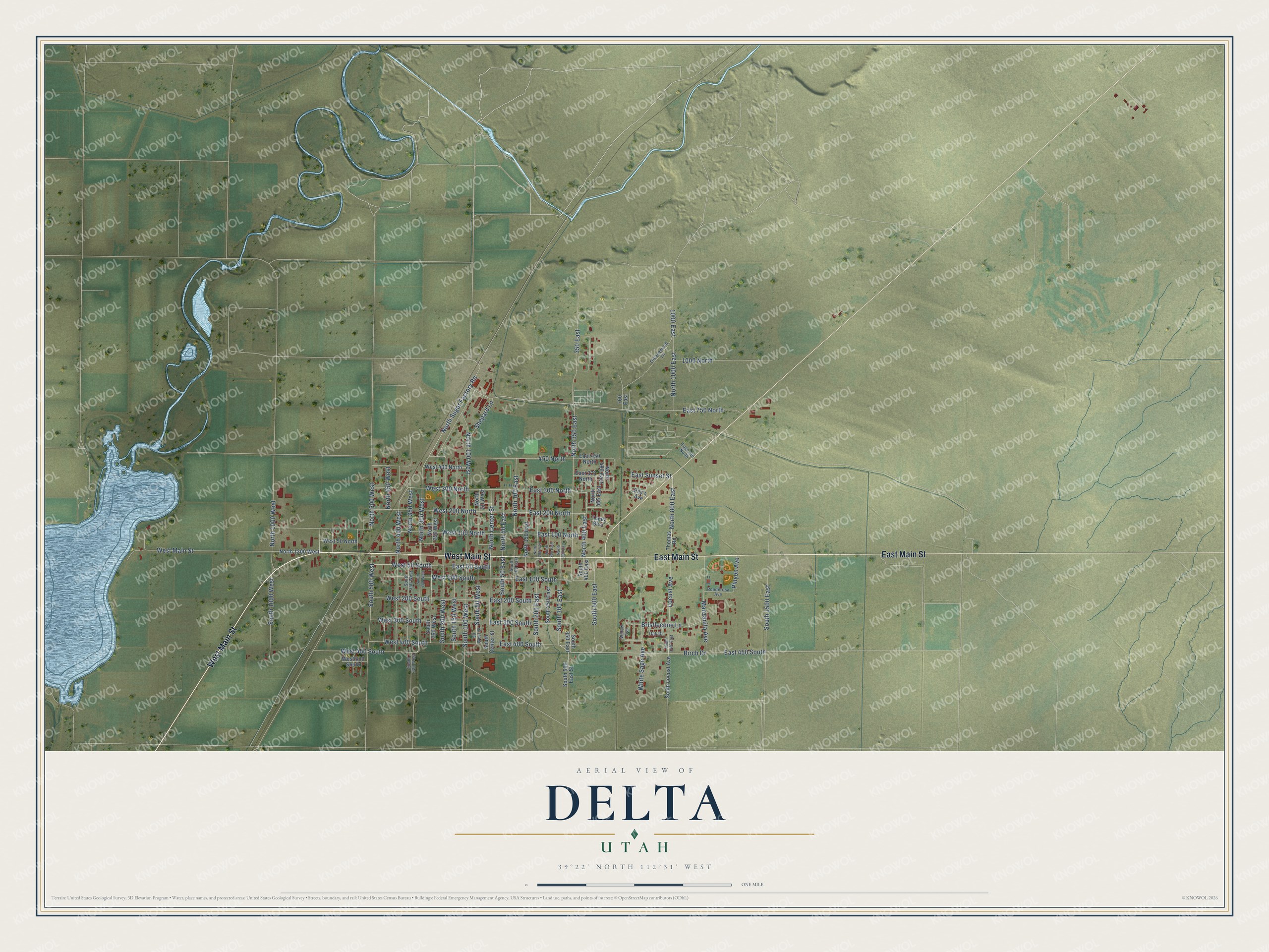 Watermarked full-map preview of Delta, Utah