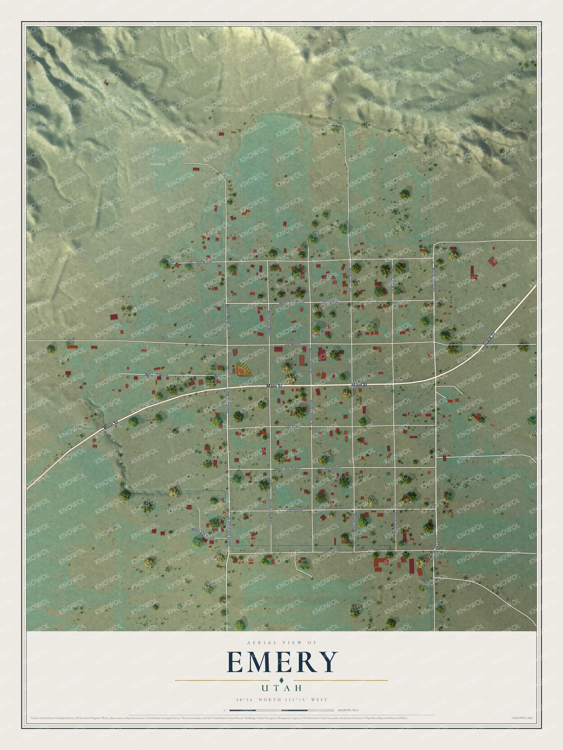Watermarked full-map preview of Emery, Utah