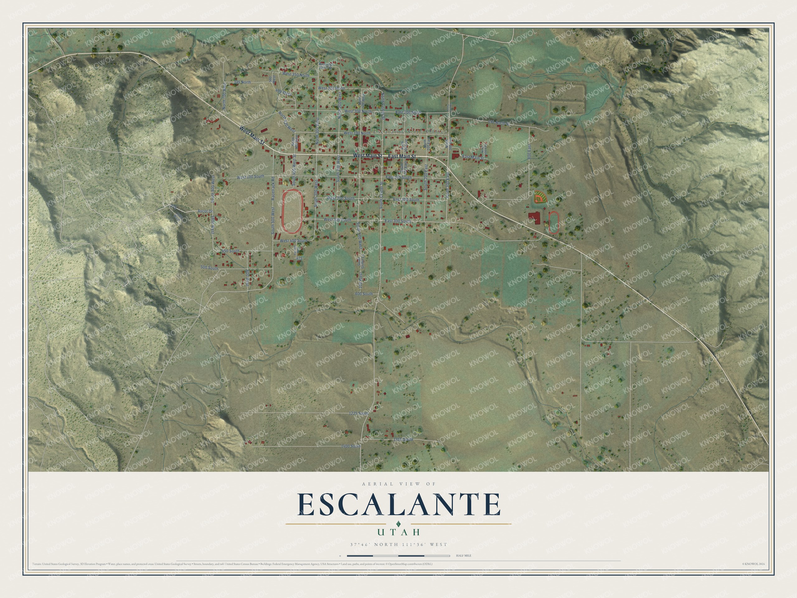 Watermarked full-map preview of Escalante, Utah