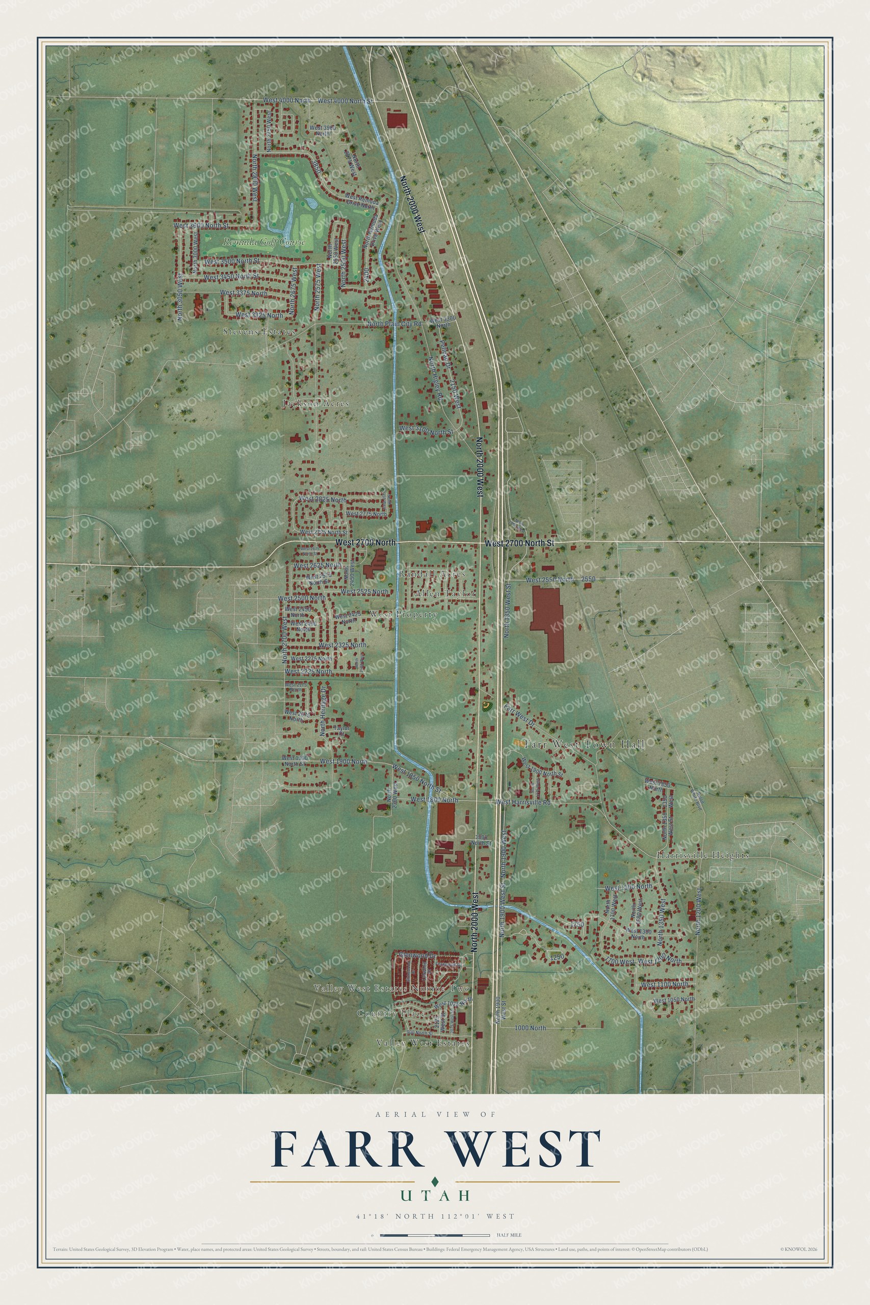 Watermarked full-map preview of Farr West, Utah