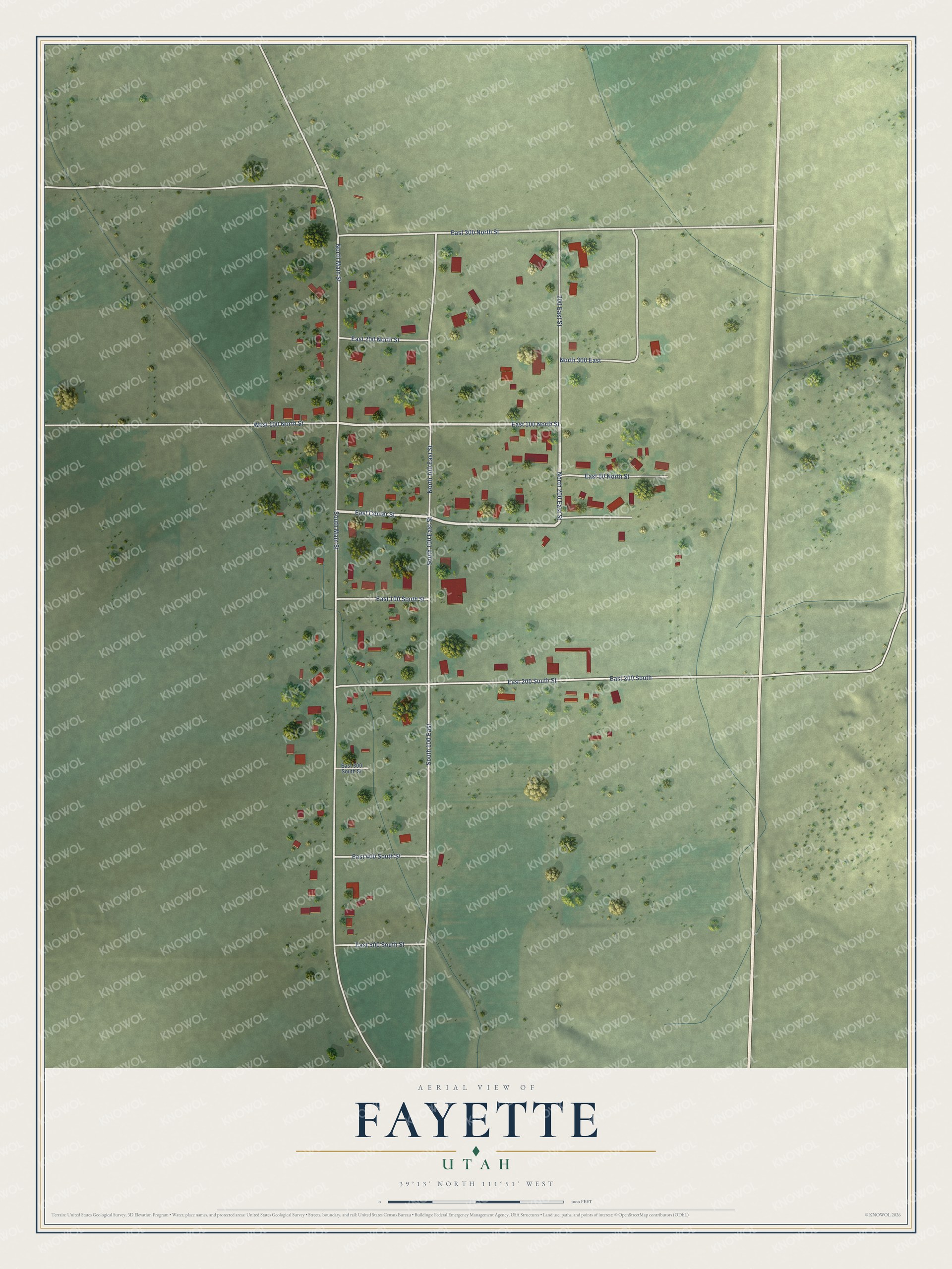 Watermarked full-map preview of Fayette, Utah