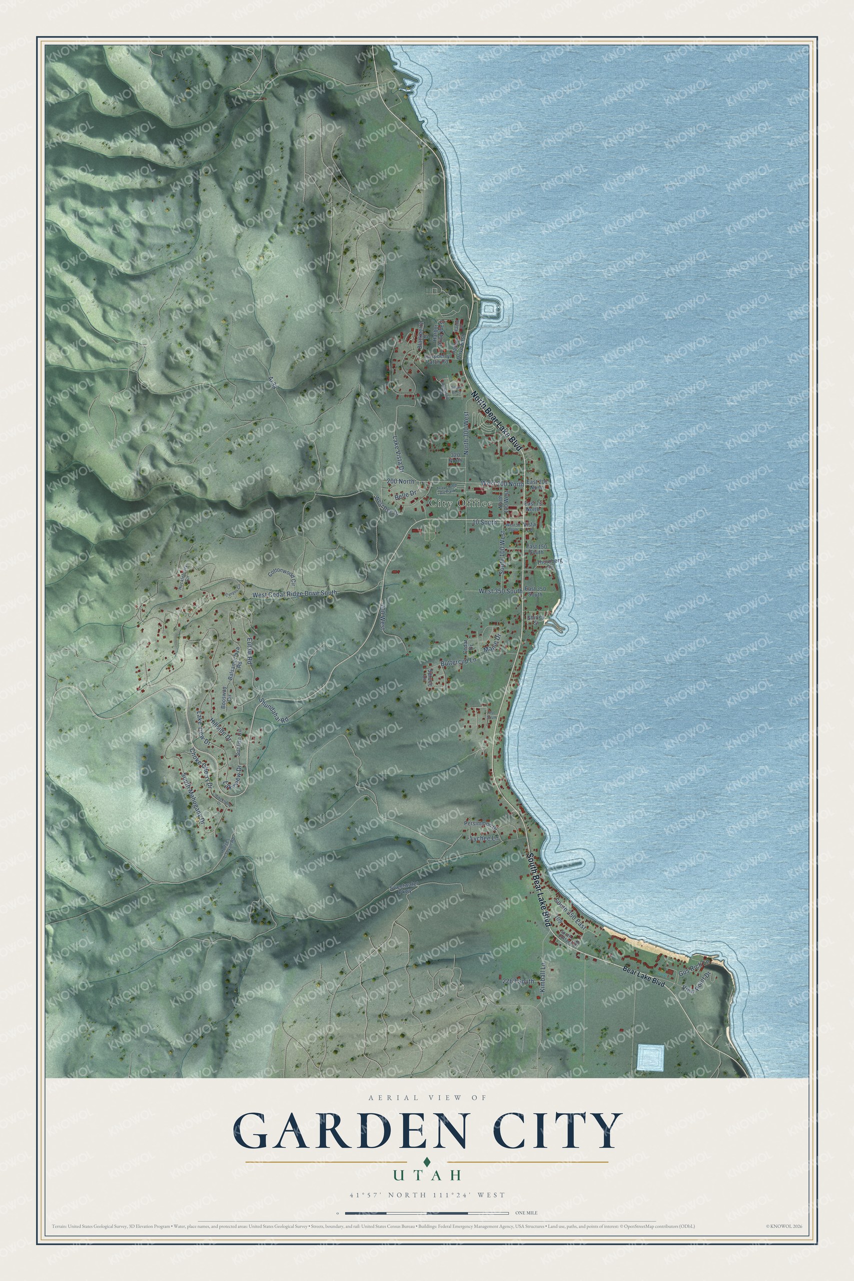 Watermarked full-map preview of Garden City, Utah
