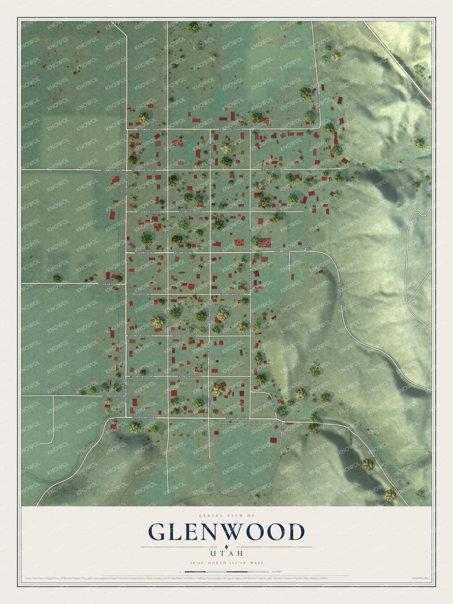 Watermarked full-map preview of Glenwood, Utah