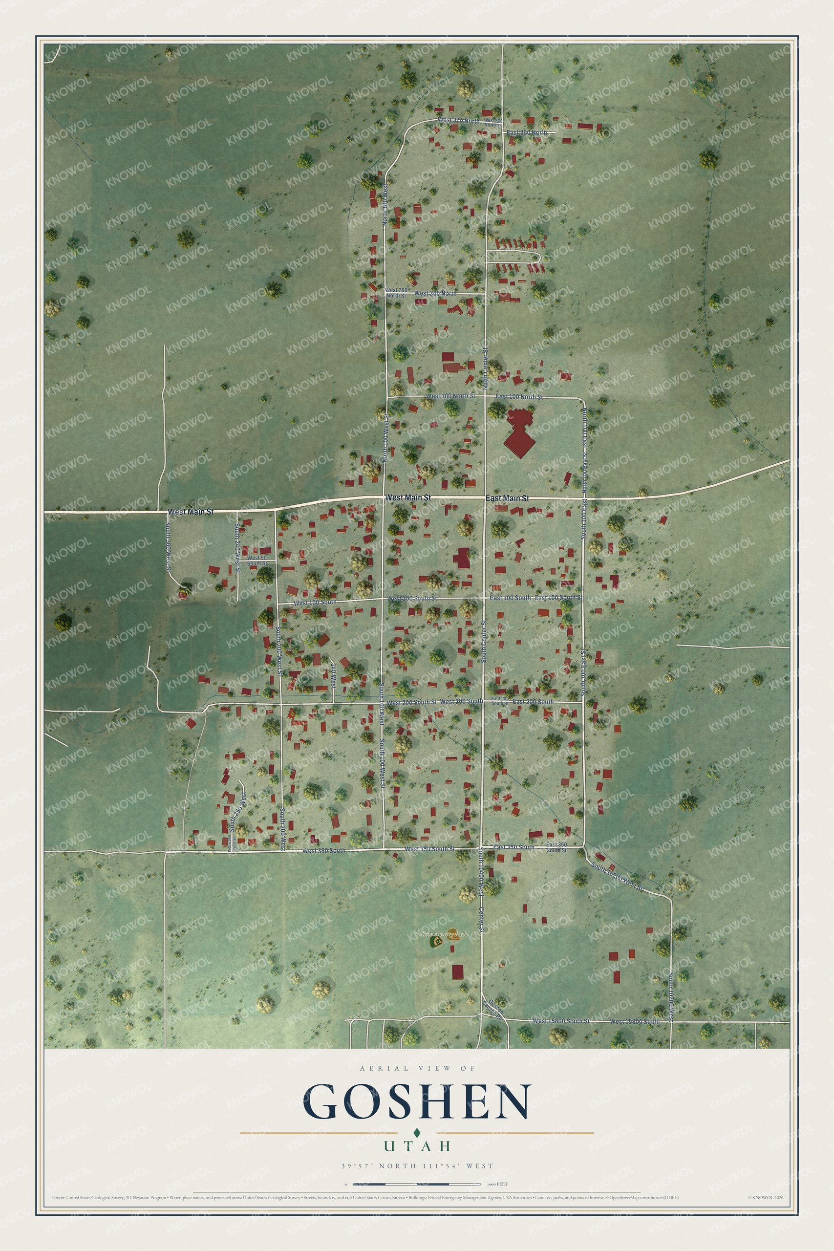 Watermarked full-map preview of Goshen, Utah