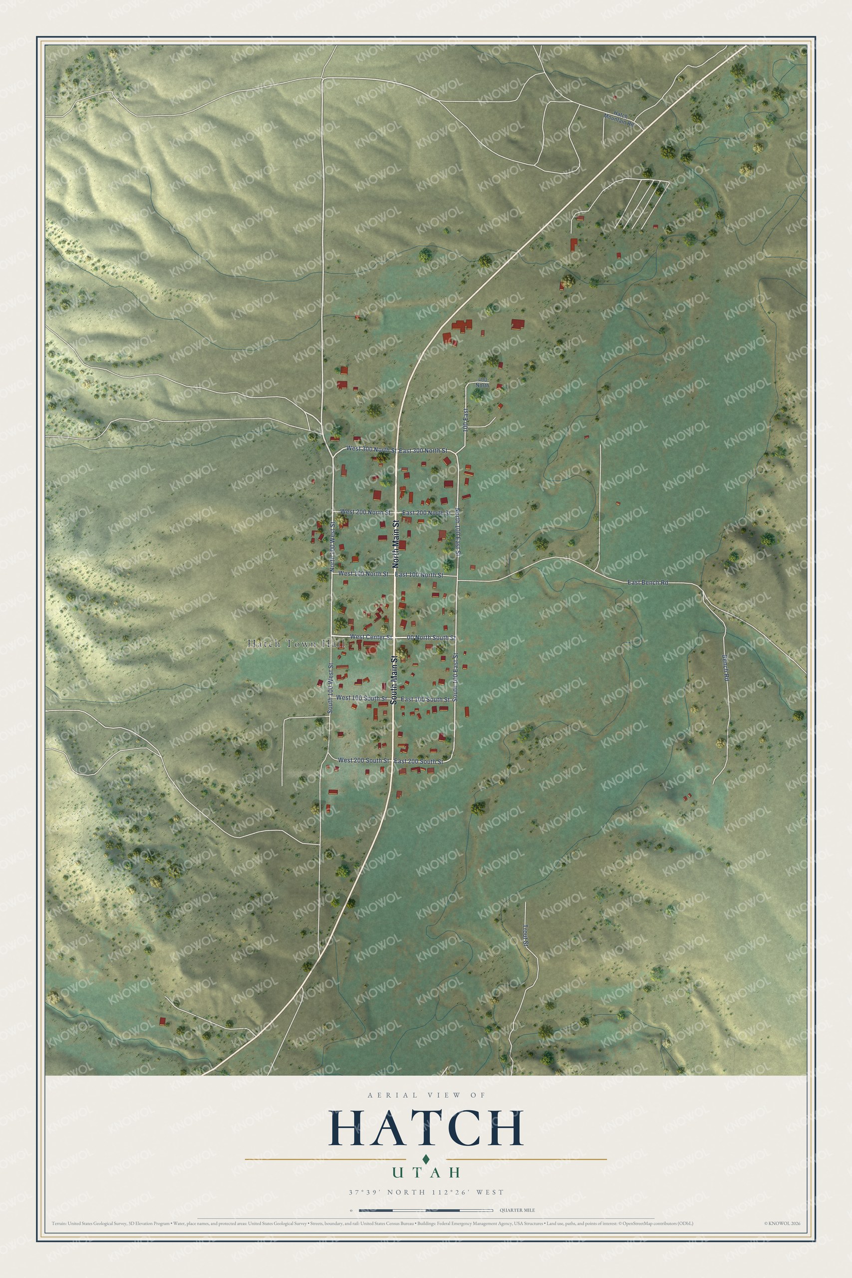 Watermarked full-map preview of Hatch, Utah