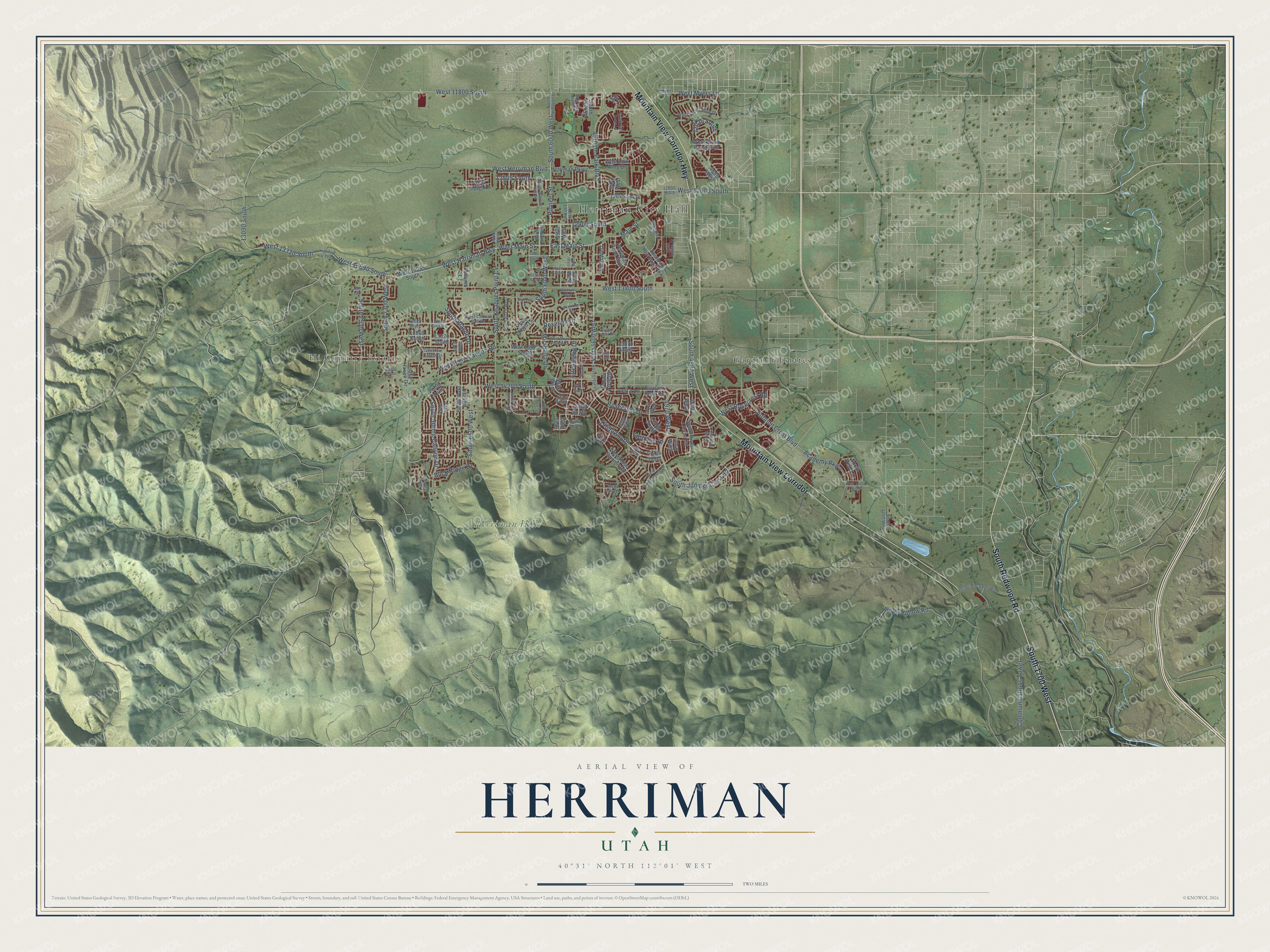 Watermarked full-map preview of Herriman, Utah