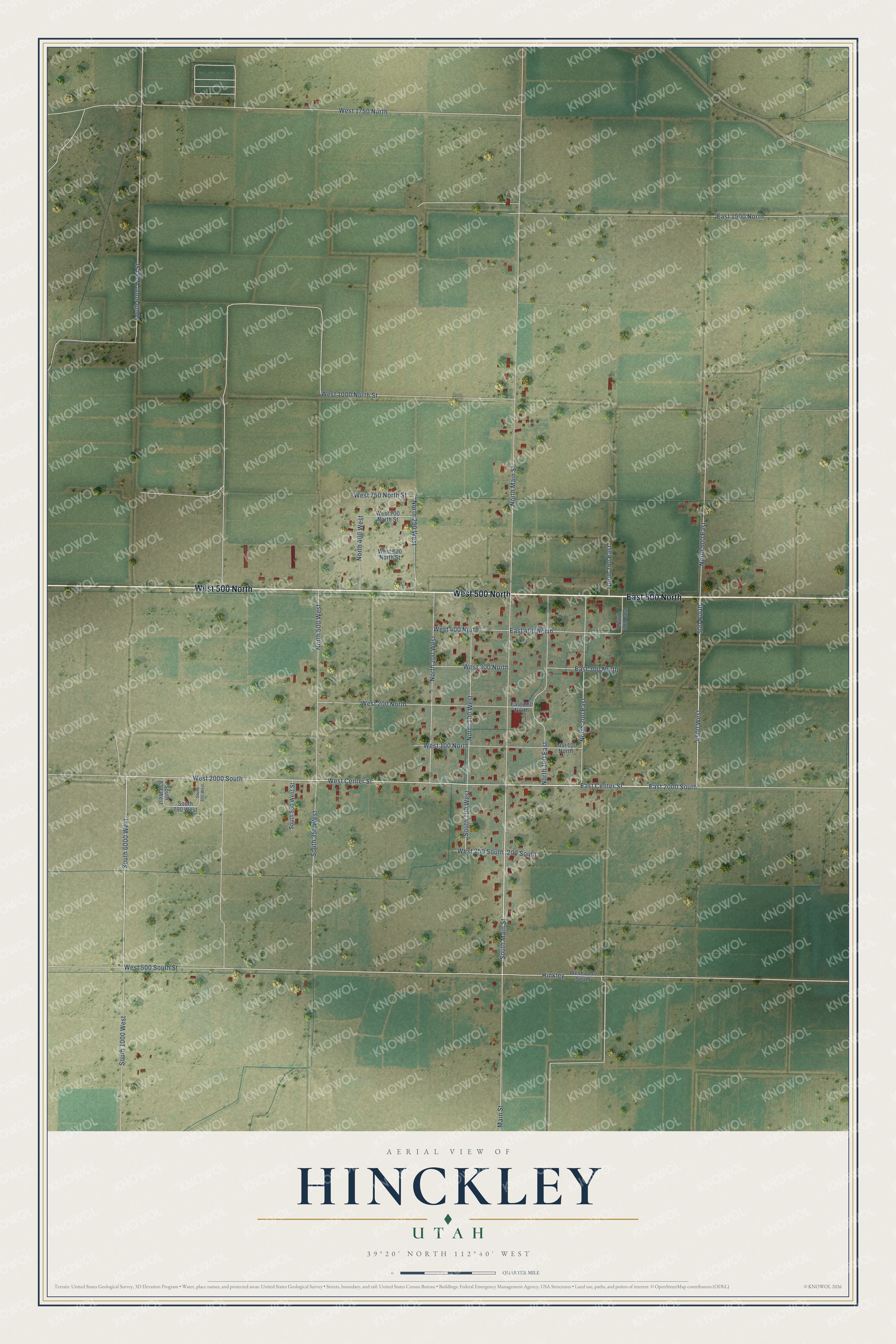 Watermarked full-map preview of Hinckley, Utah
