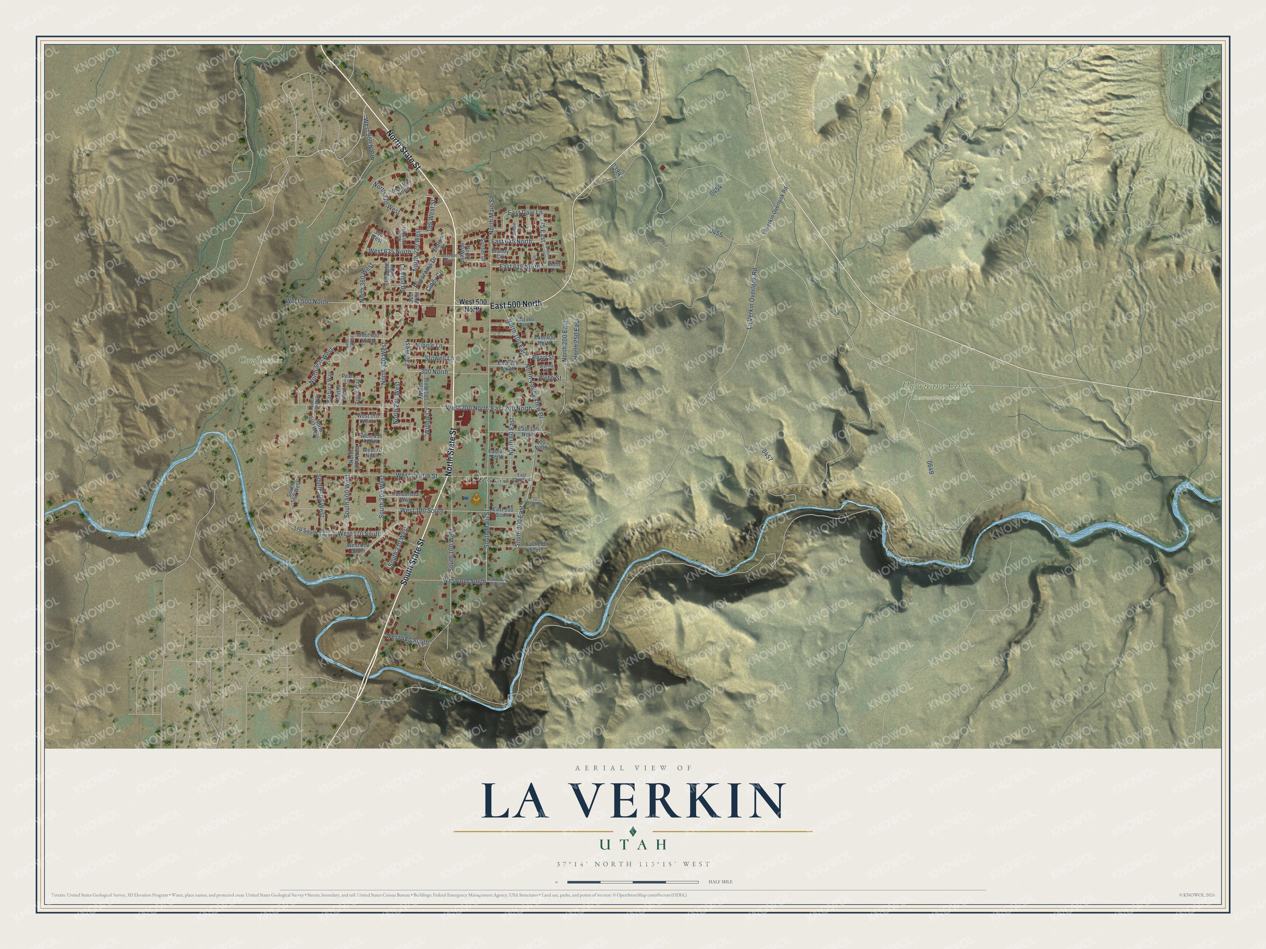Watermarked full-map preview of La Verkin, Utah