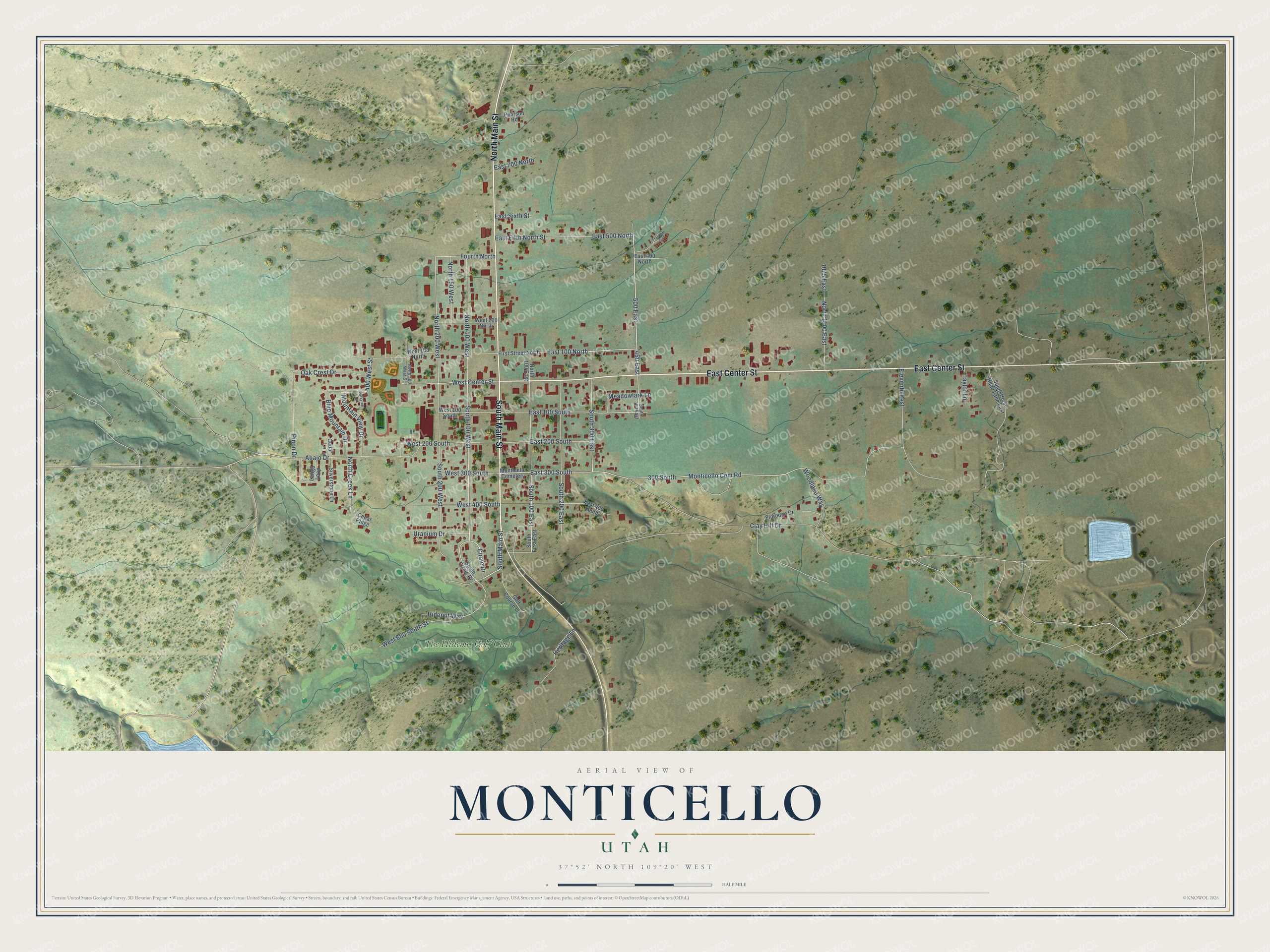 Watermarked full-map preview of Monticello, Utah