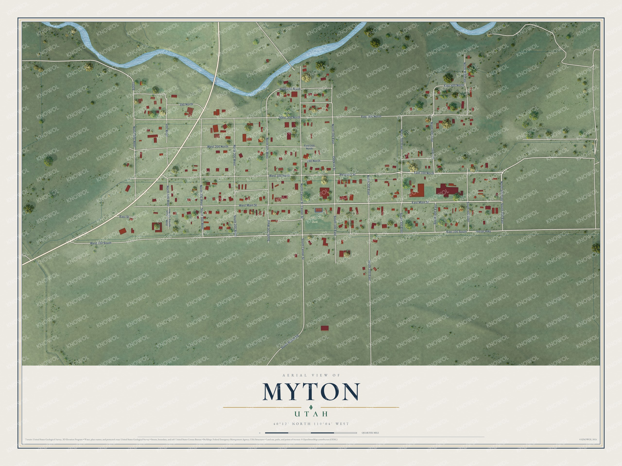 Watermarked full-map preview of Myton, Utah