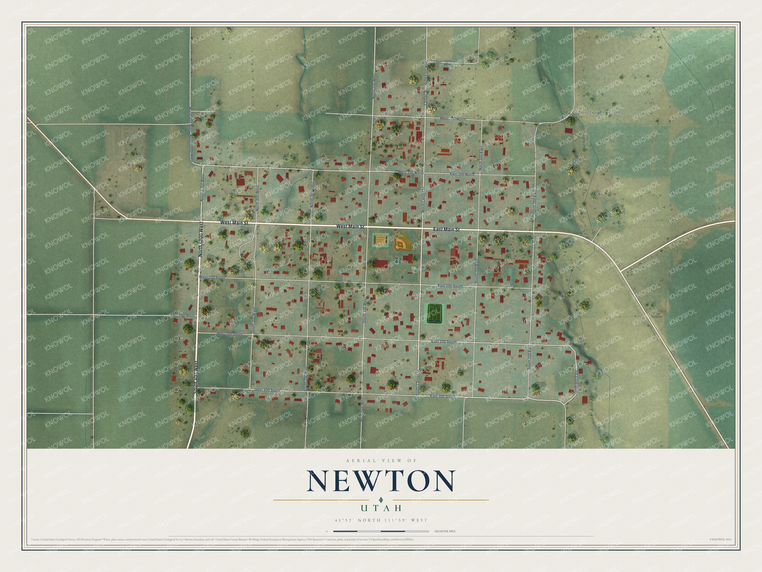 Watermarked full-map preview of Newton, Utah