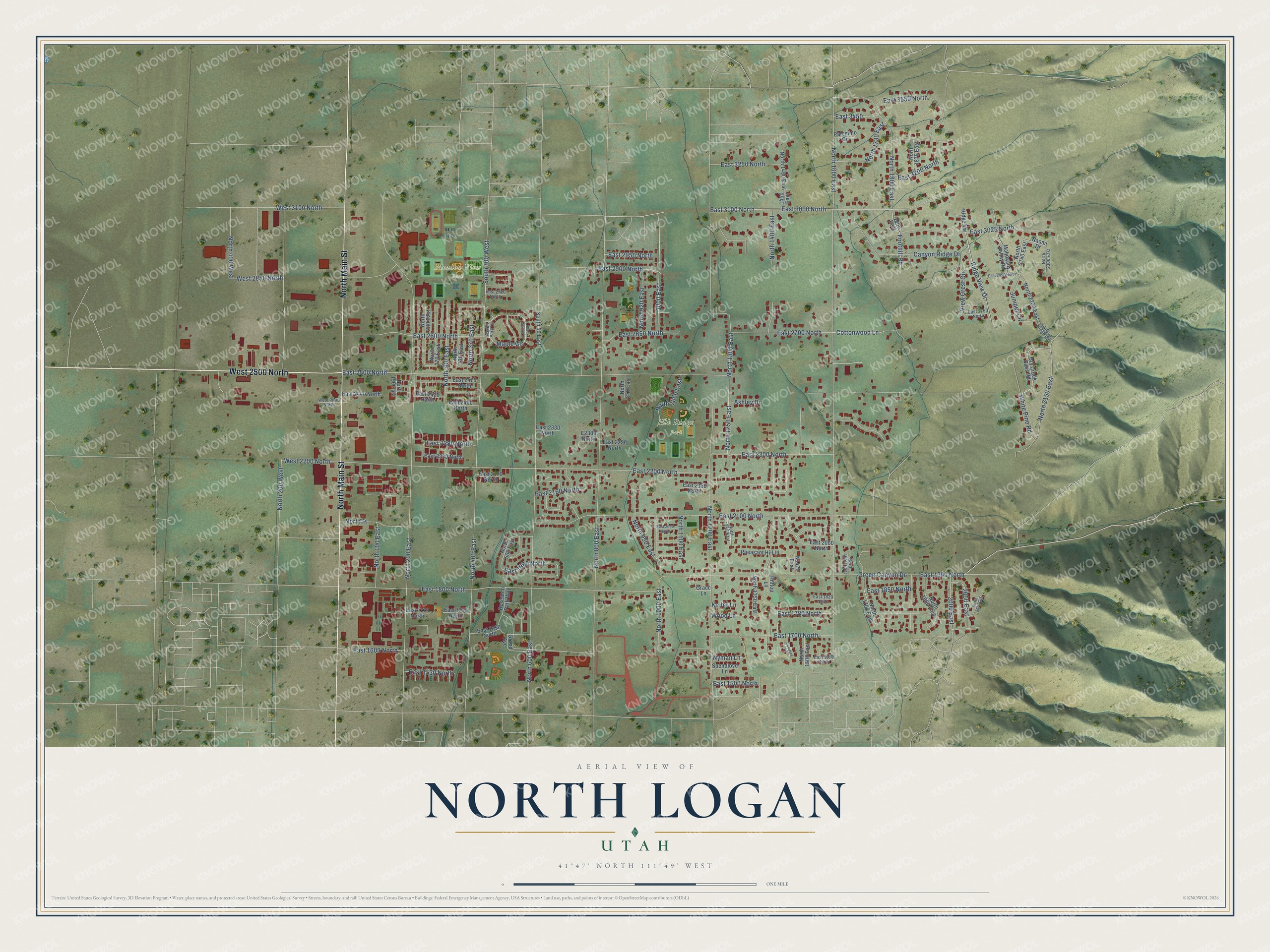 Watermarked full-map preview of North Logan, Utah