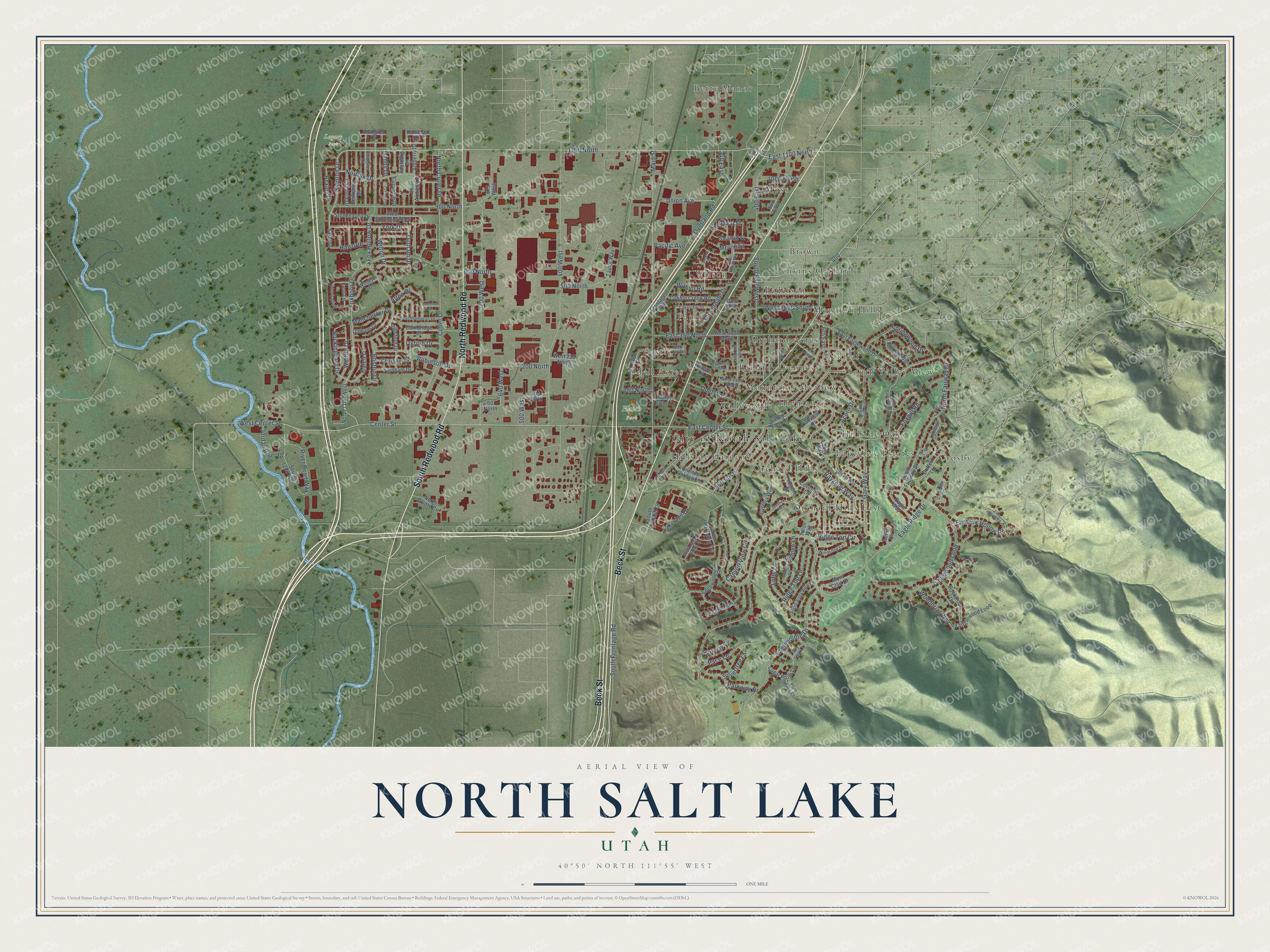 Watermarked full-map preview of North Salt Lake, Utah