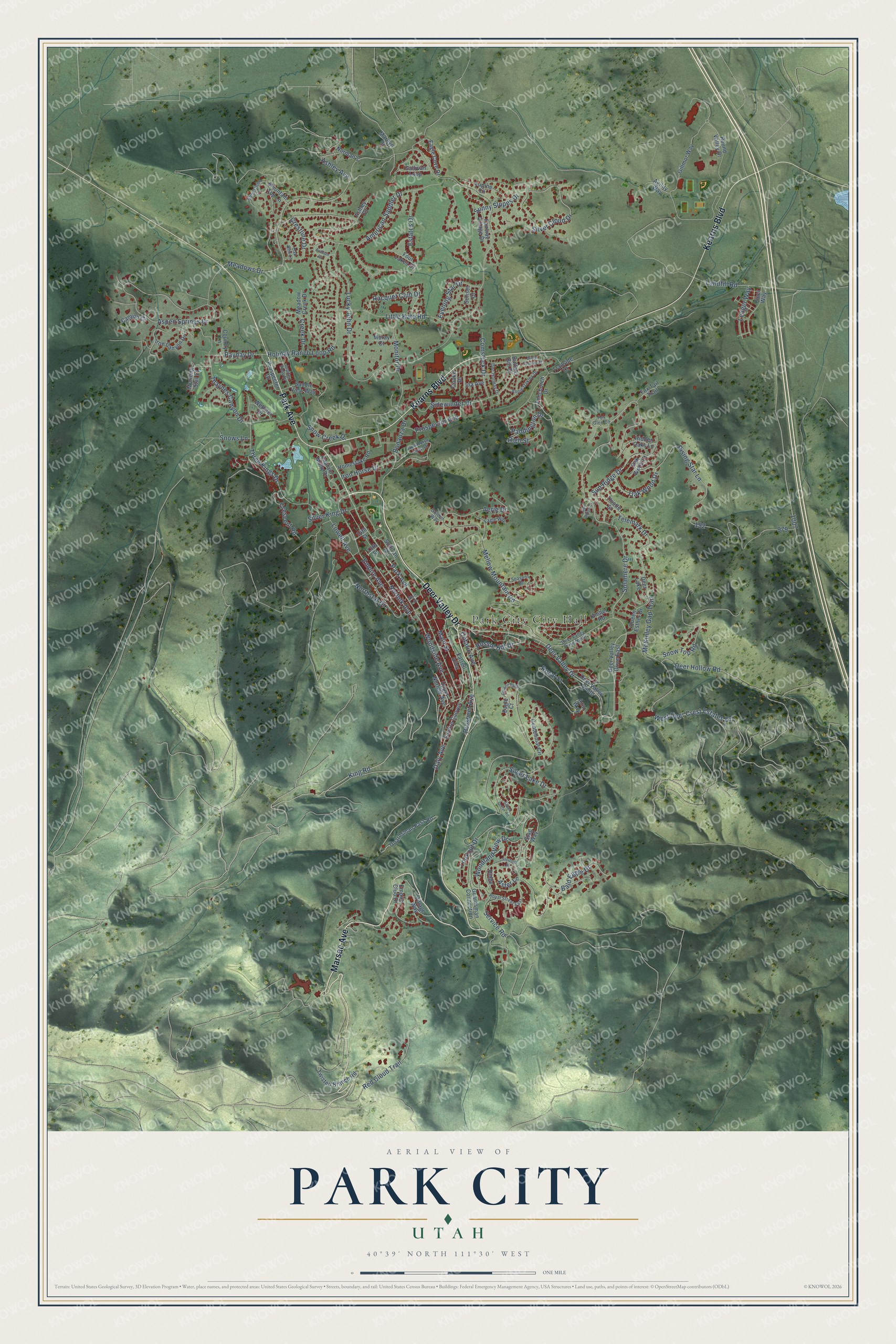 Watermarked full-map preview of Park City, Utah