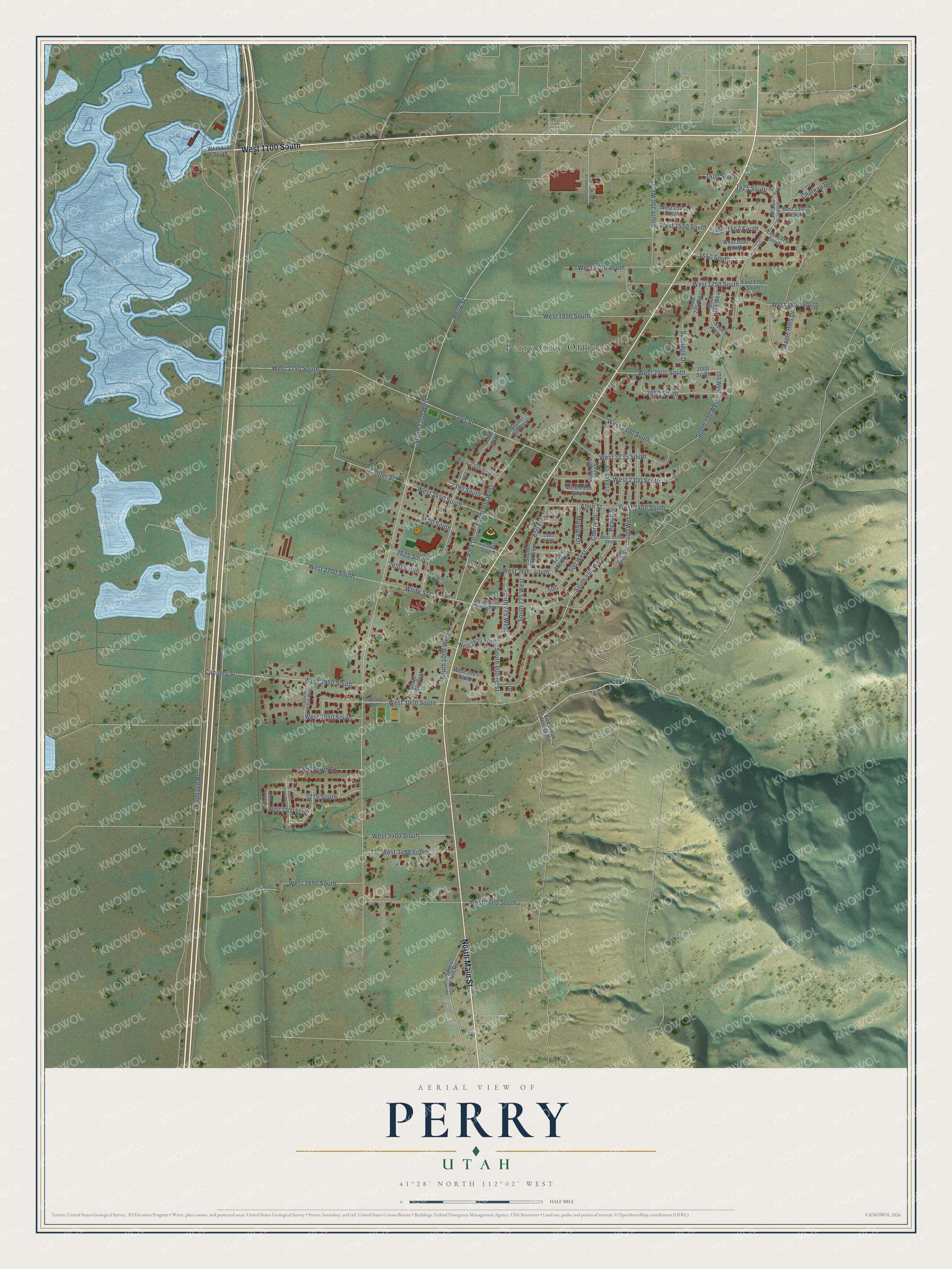 Watermarked full-map preview of Perry, Utah