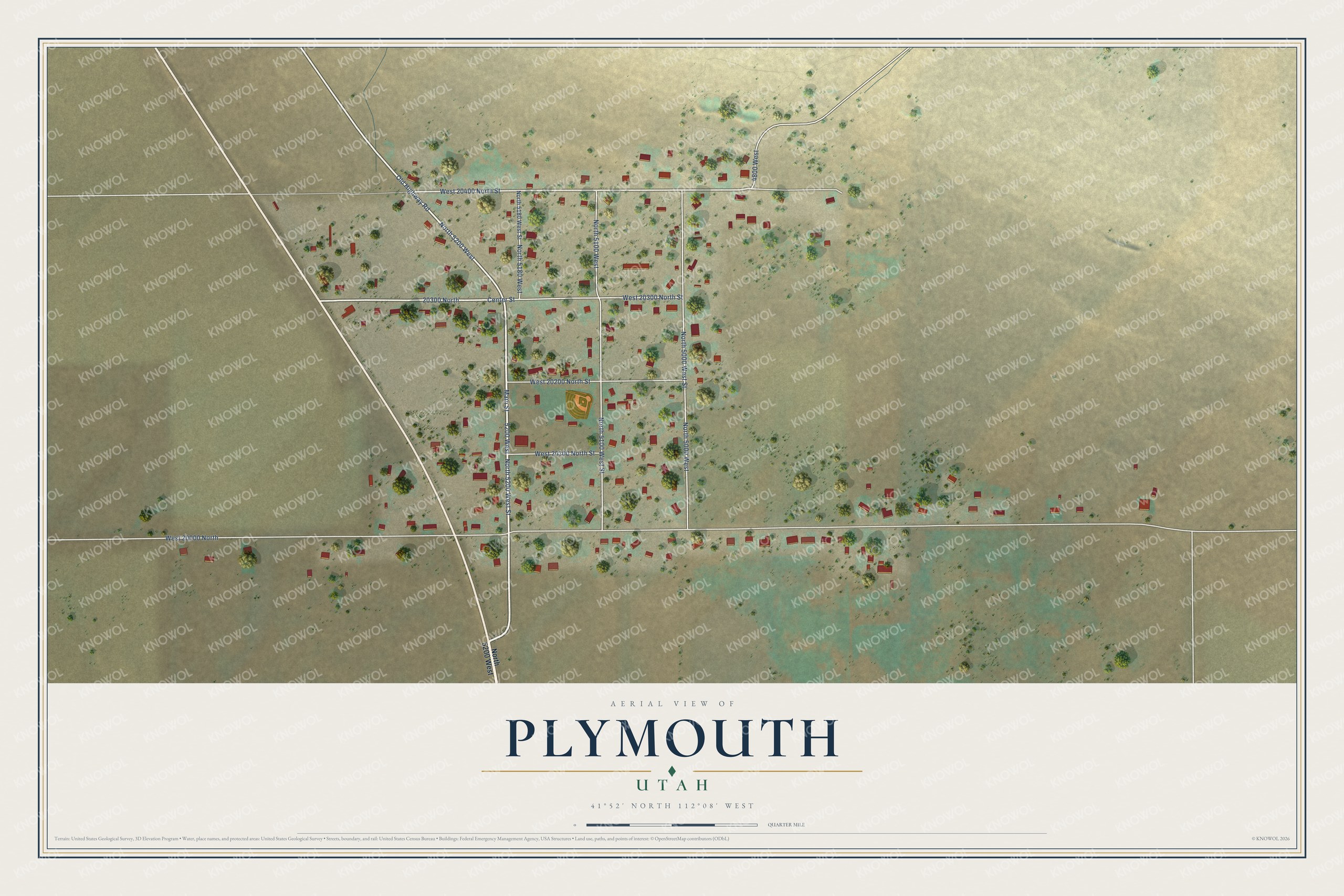 Watermarked full-map preview of Plymouth, Utah