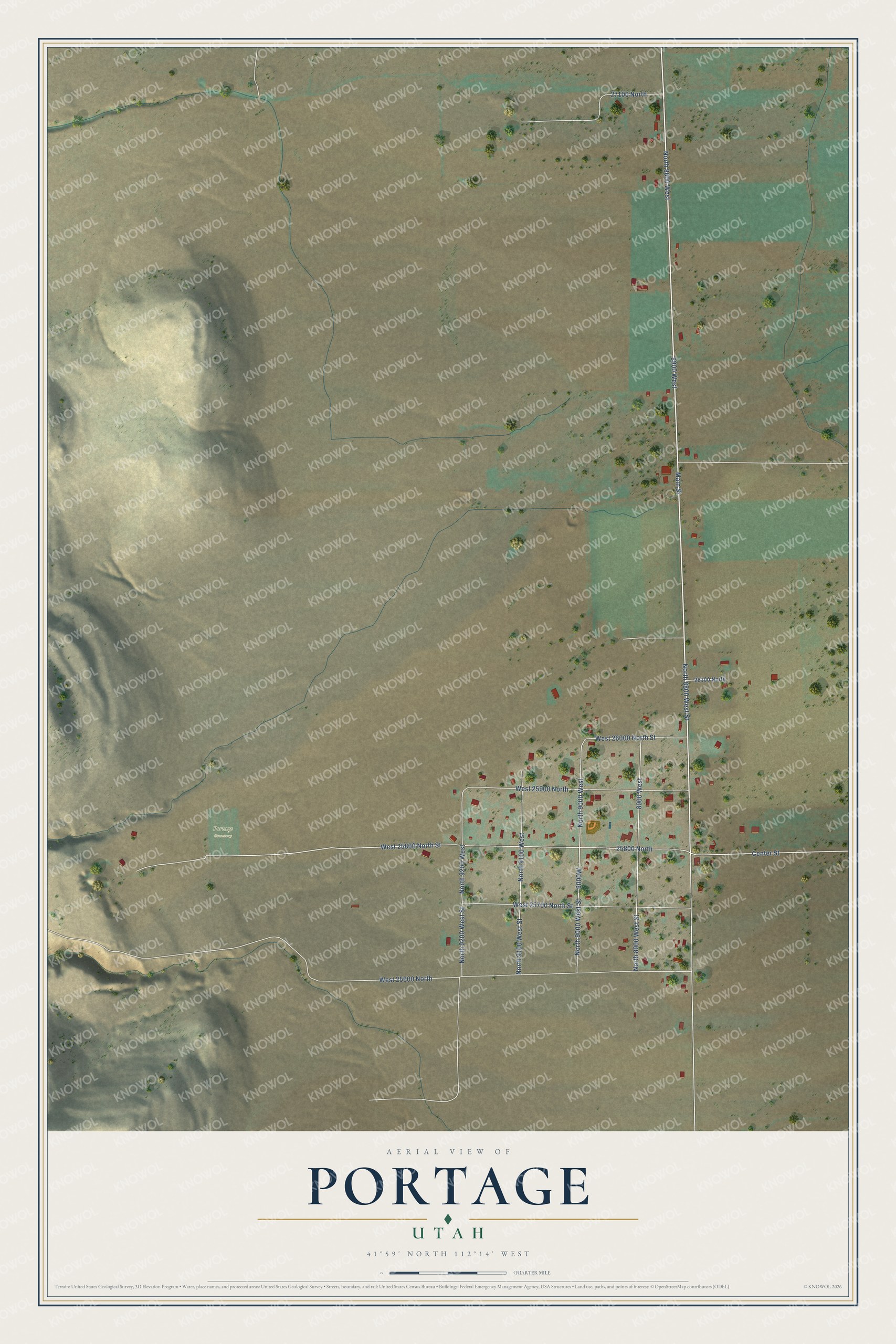 Watermarked full-map preview of Portage, Utah