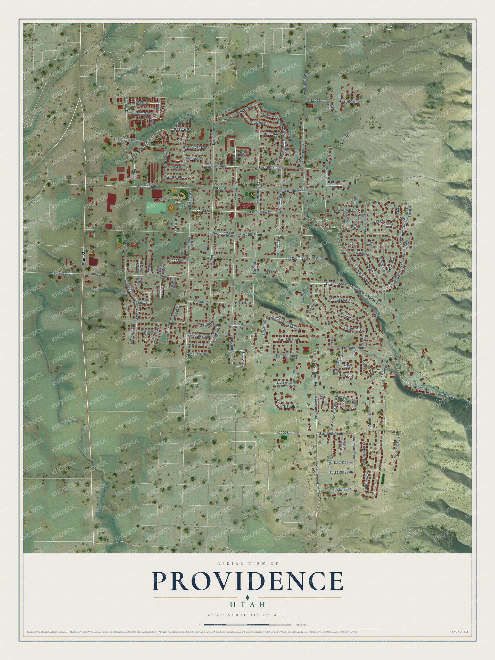Watermarked full-map preview of Providence, Utah